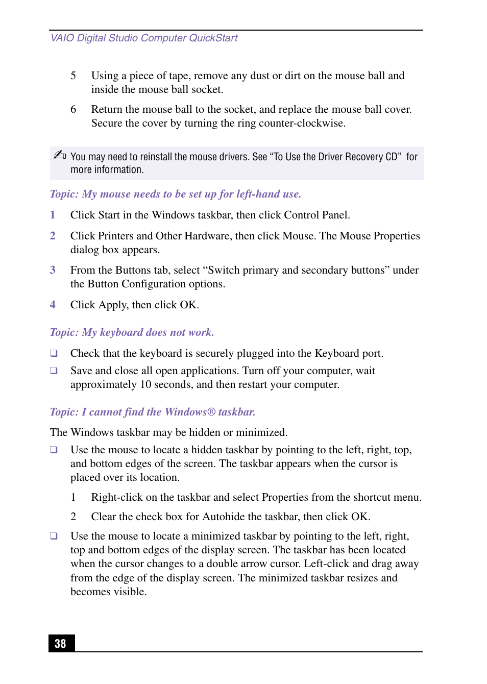 Sony PCV-RX540 User Manual | Page 38 / 56