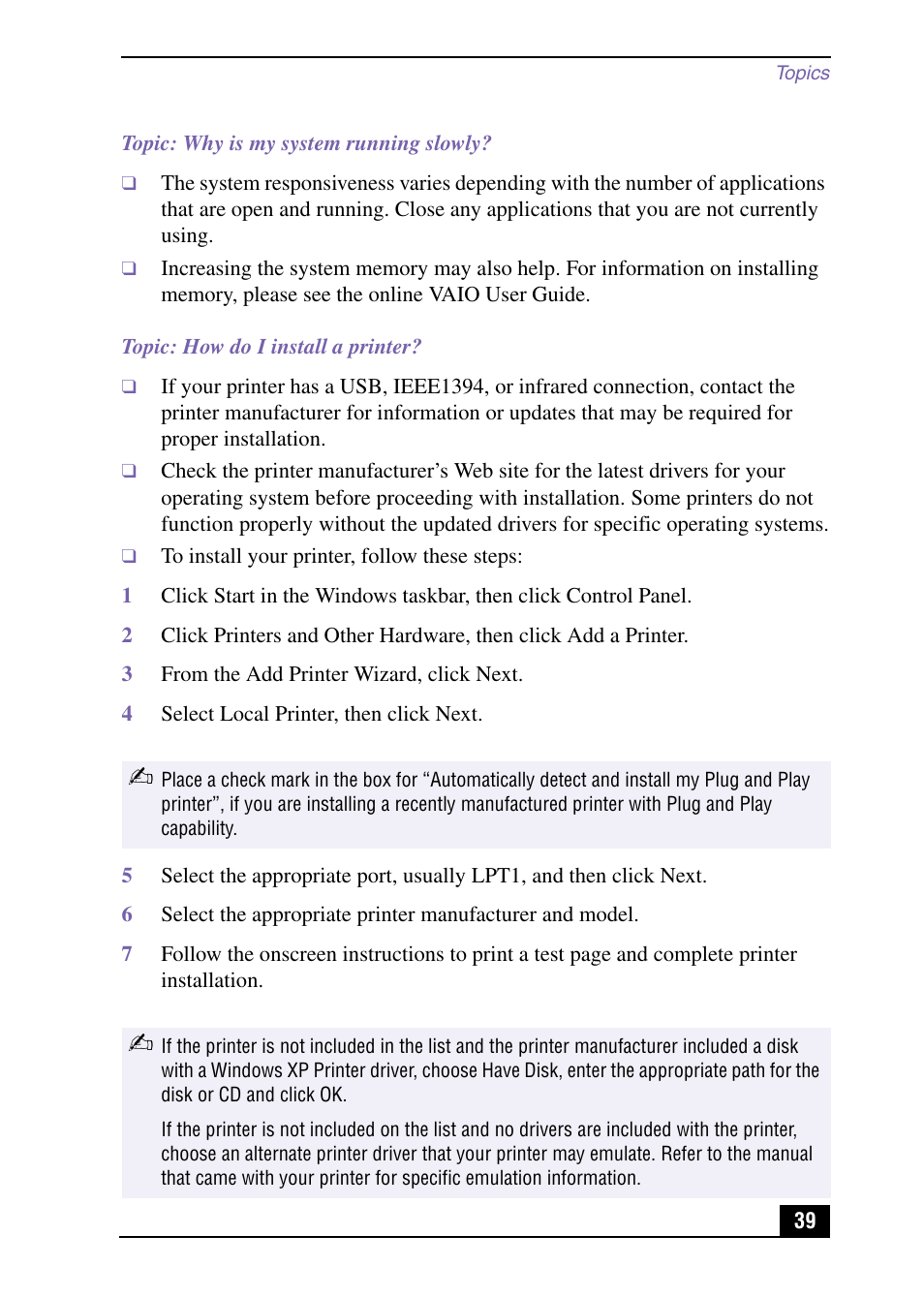 Sony PCV-RX540 User Manual | Page 39 / 56