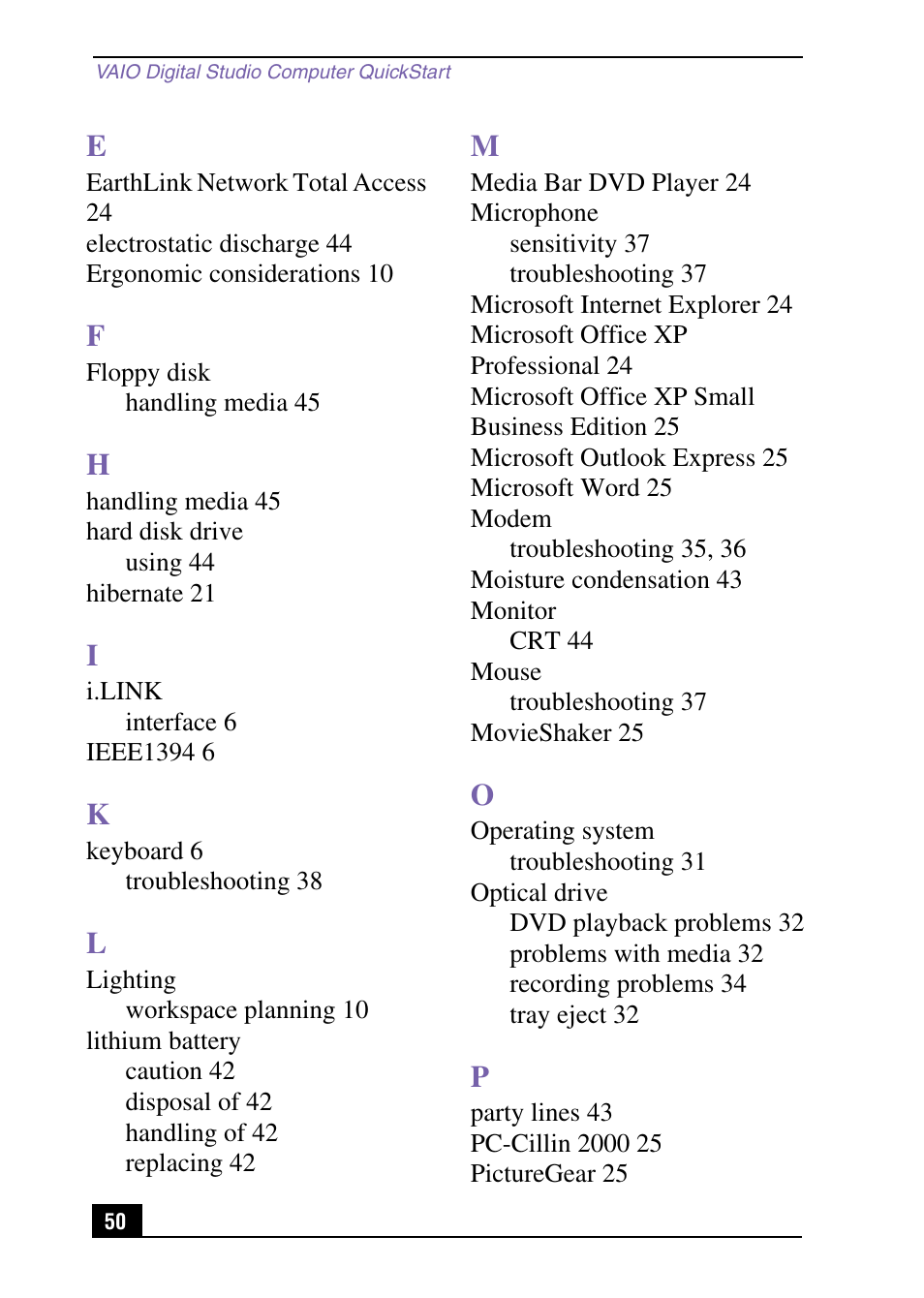 Sony PCV-RX540 User Manual | Page 50 / 56