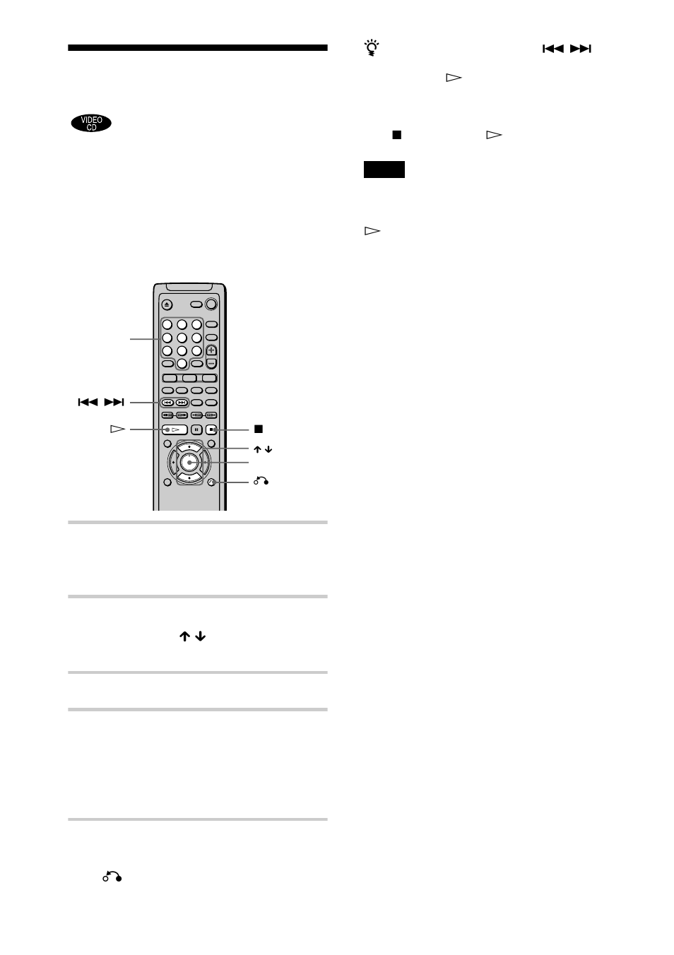 Playing video cds with pbc functions, Pbc playback), Start playing a video cd with pbc functions | Press enter | Sony DVP-NS400D User Manual | Page 34 / 88