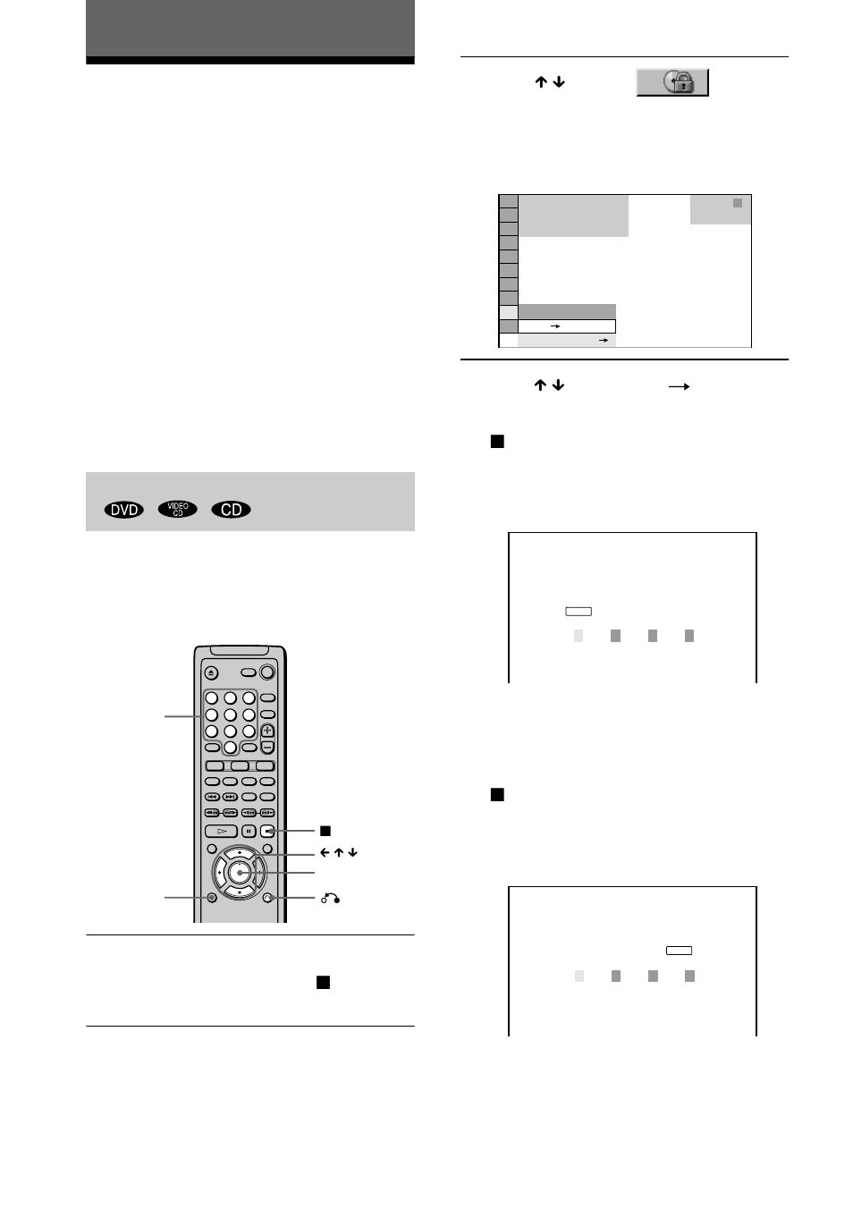 Using various additional functions, Custom parental control, Locking discs | Custom parental control, parental control) | Sony DVP-NS400D User Manual | Page 58 / 88