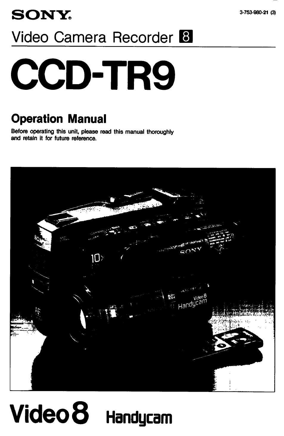 Sony CCD-TR9 User Manual | 72 pages