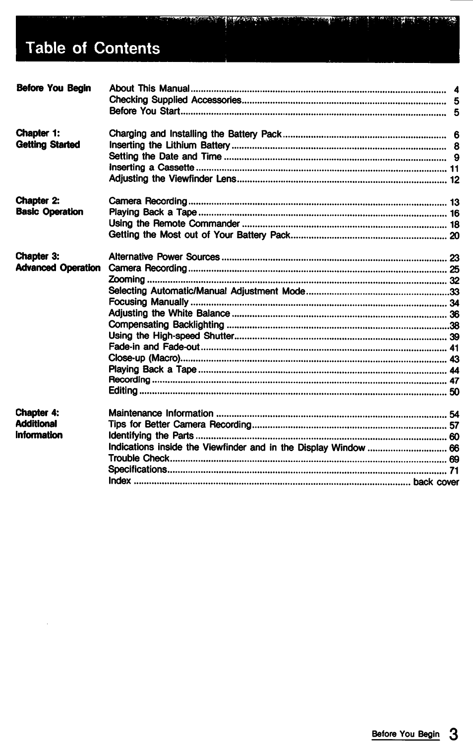 Sony CCD-TR9 User Manual | Page 3 / 72