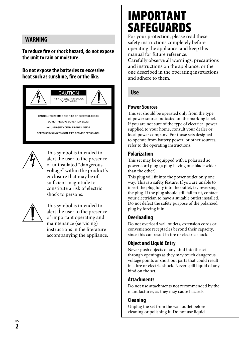 Important safeguards, Warning | Sony HDR-CX12 User Manual | Page 2 / 72