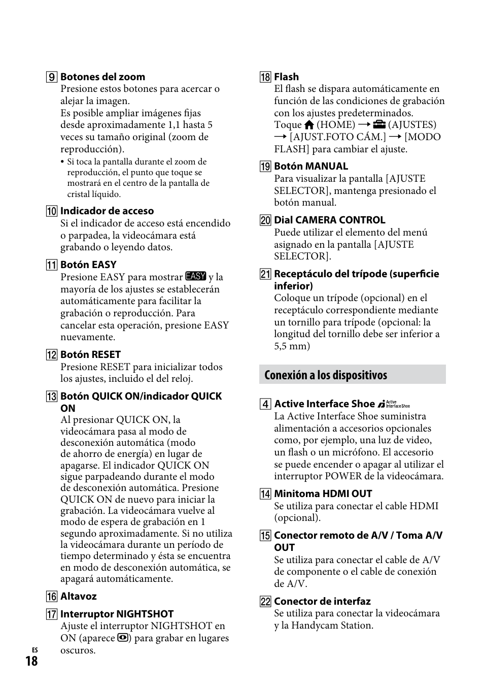 Conexión a los dispositivos | Sony HDR-CX12 User Manual | Page 52 / 72