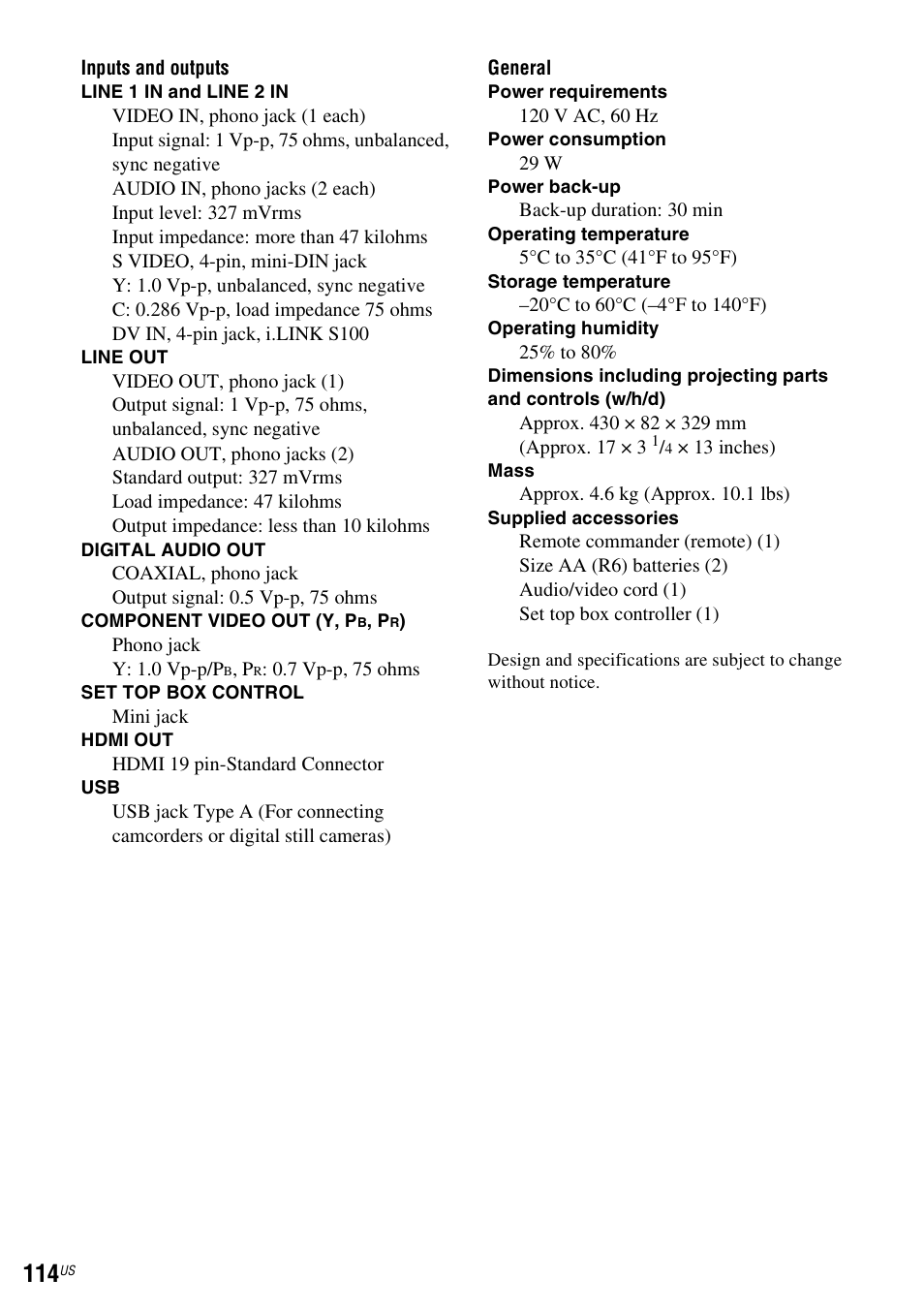 Sony RDR-VX560 User Manual | Page 114 / 160