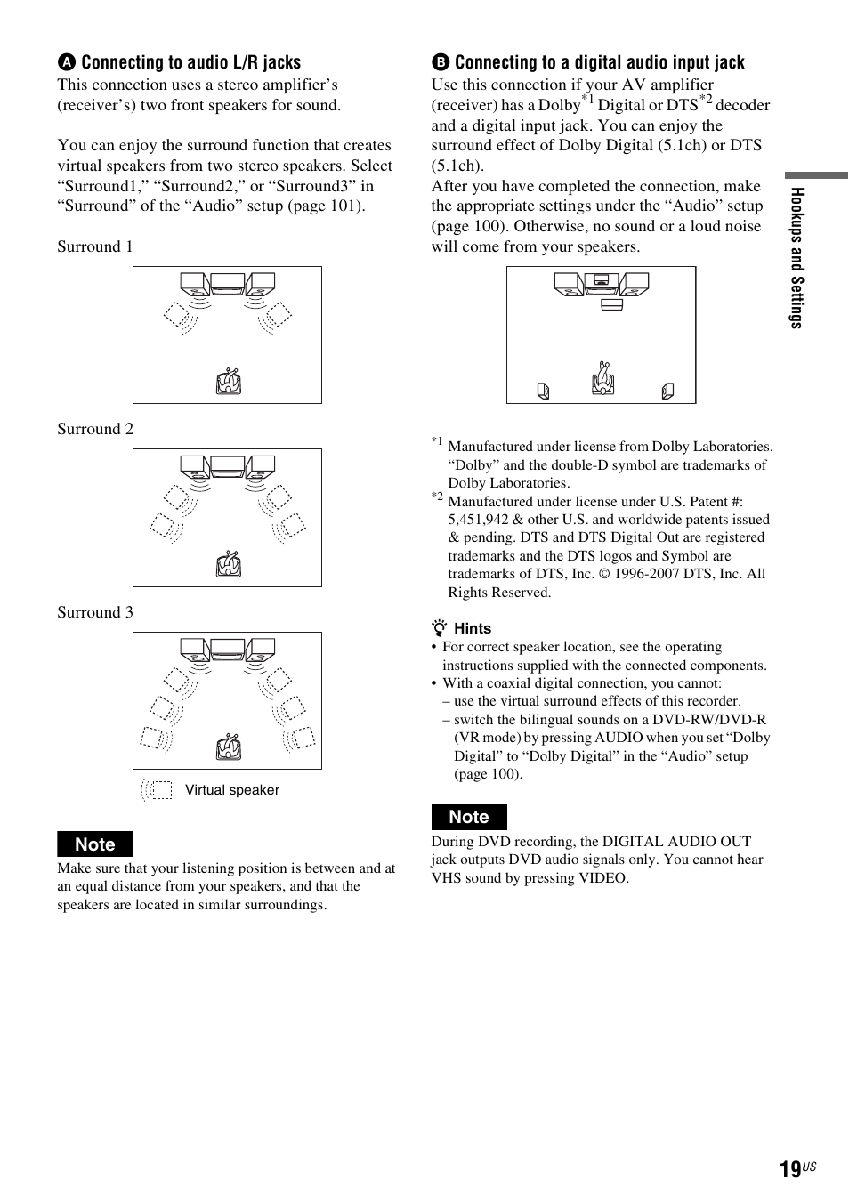 Sony RDR-VX560 User Manual | Page 19 / 160