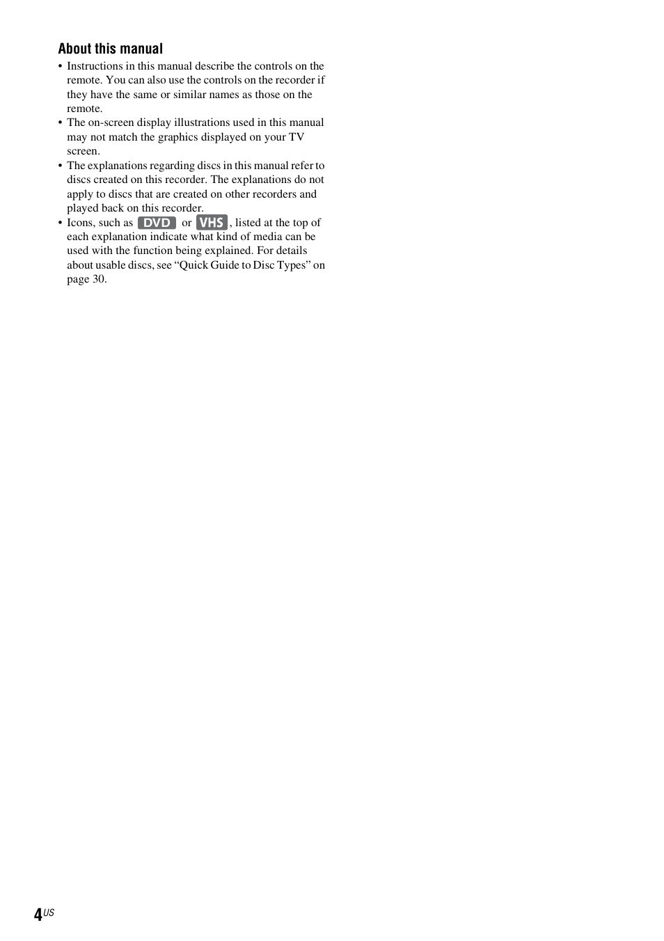 Sony RDR-VX560 User Manual | Page 4 / 160