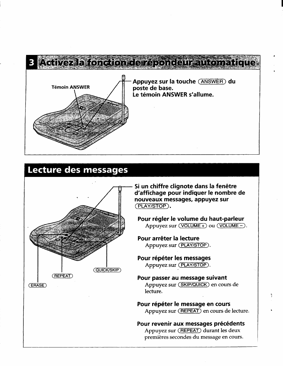 Lecture des messages | Sony SPP-A940 User Manual | Page 48 / 48