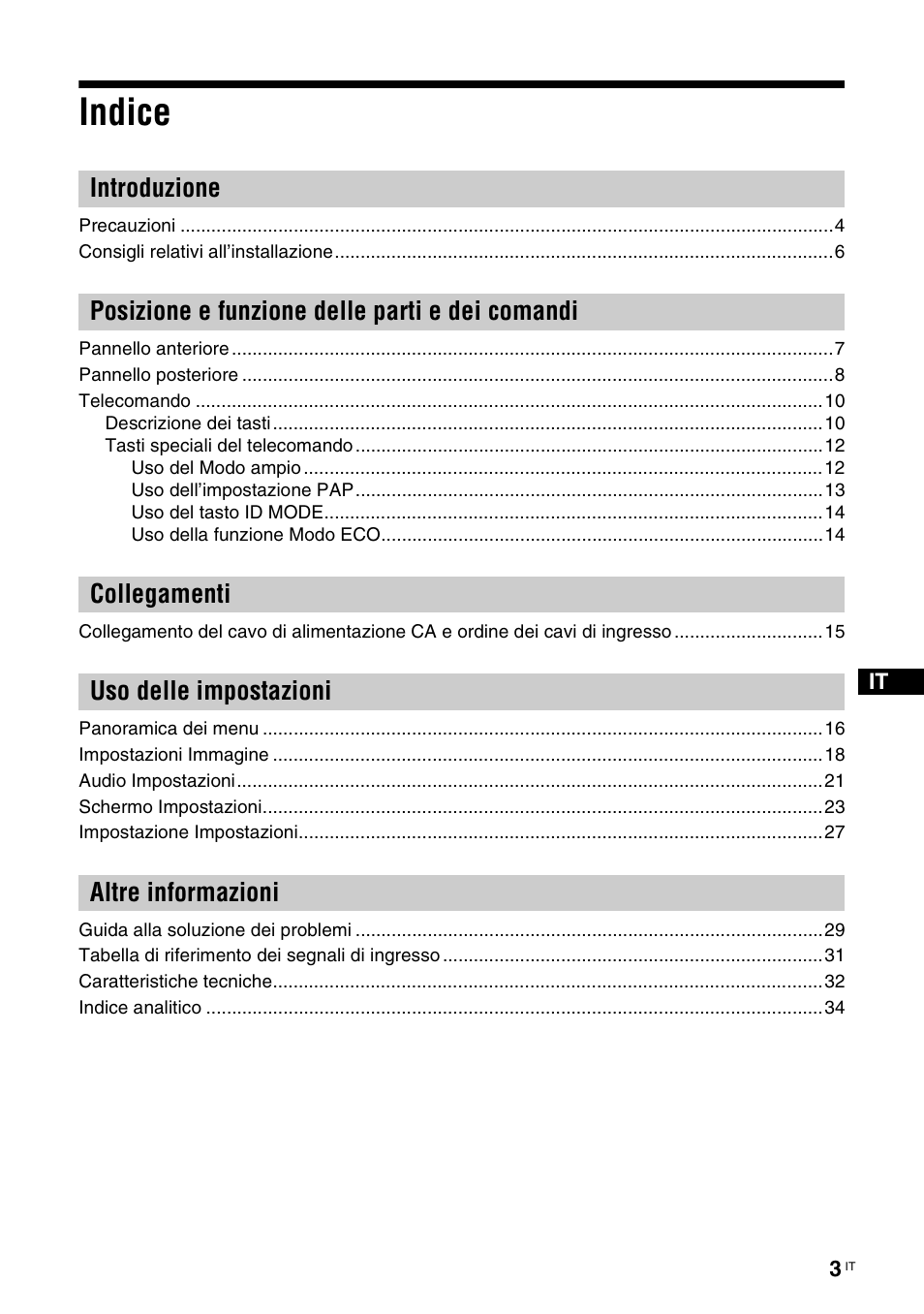 Indice | Sony KLH-40X1 User Manual | Page 165 / 227