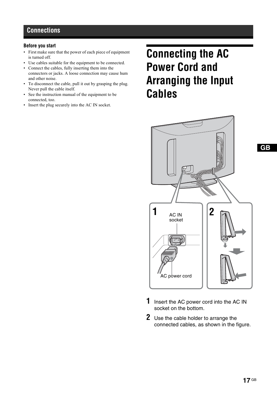 Connections | Sony KLH-40X1 User Manual | Page 51 / 227