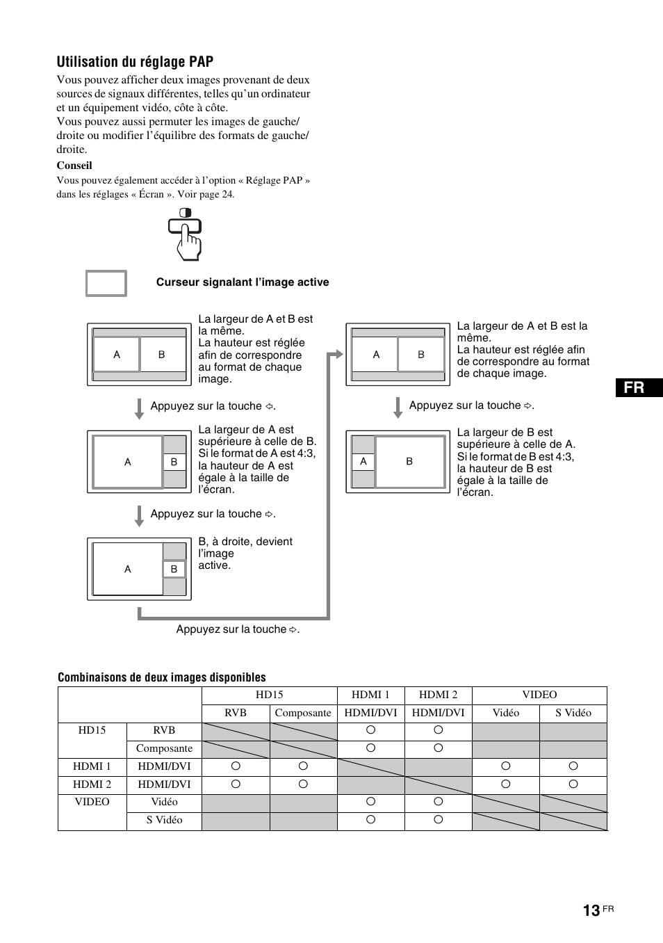 Utilisation du réglage pap | Sony KLH-40X1 User Manual | Page 79 / 227