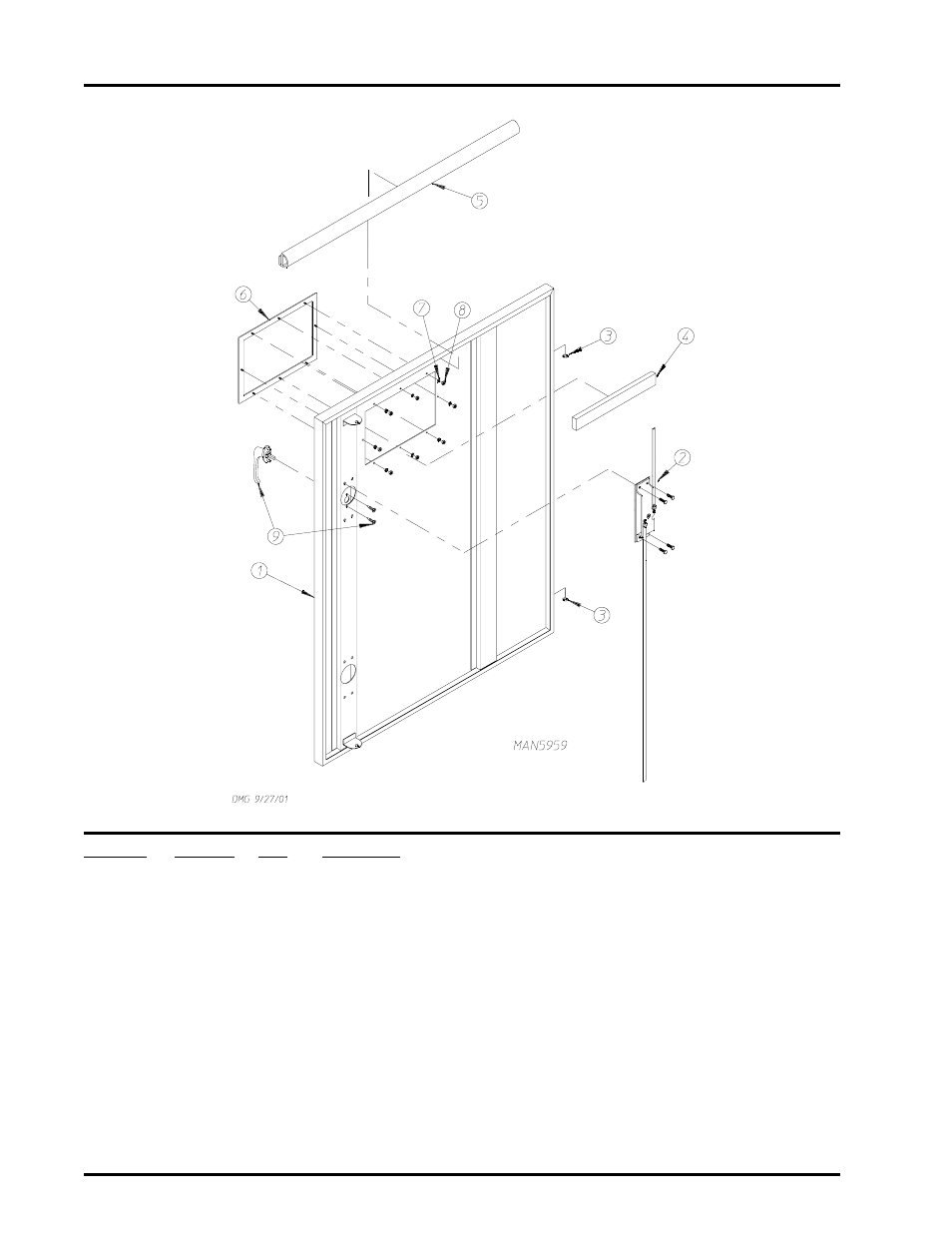 Lower console left hand door assembly | American Dryer Corp. Phase 7 Gas/Steam ML-460 User Manual | Page 24 / 111