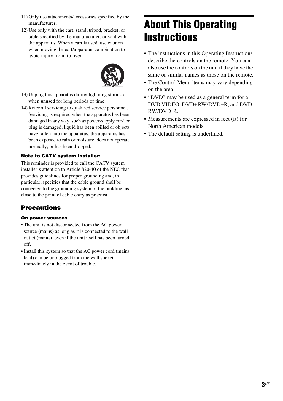 About this operating instructions | Sony DAV-HDX274 User Manual | Page 3 / 92