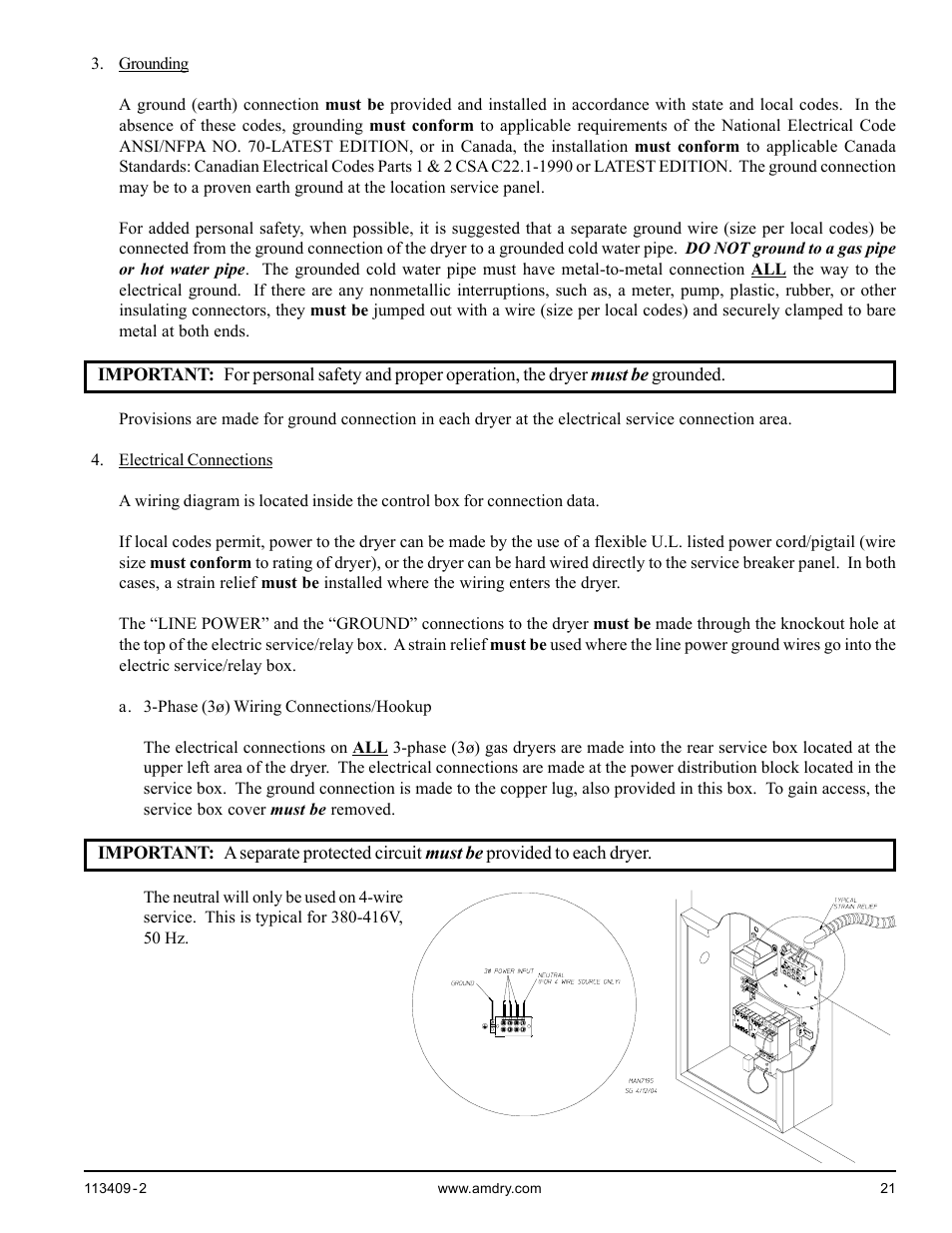 American Dryer Corp. ADG / MLG-170DR User Manual | Page 21 / 40