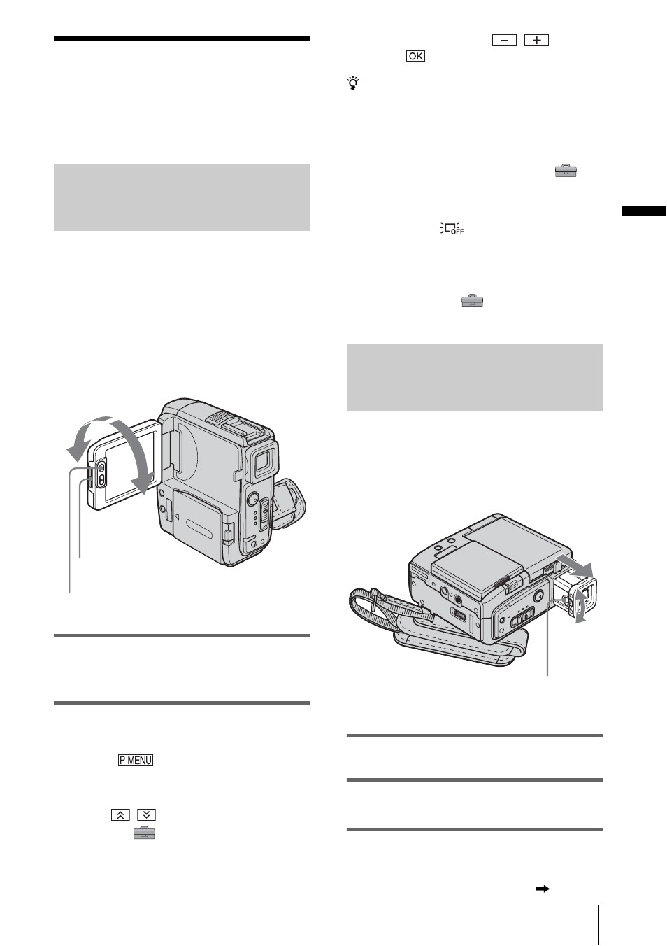 Step 4: adjusting the lcd panel and viewfinder, Adjusting the lcd panel, Adjusting the viewfinder | Sony DCR-PC109 User Manual | Page 21 / 152