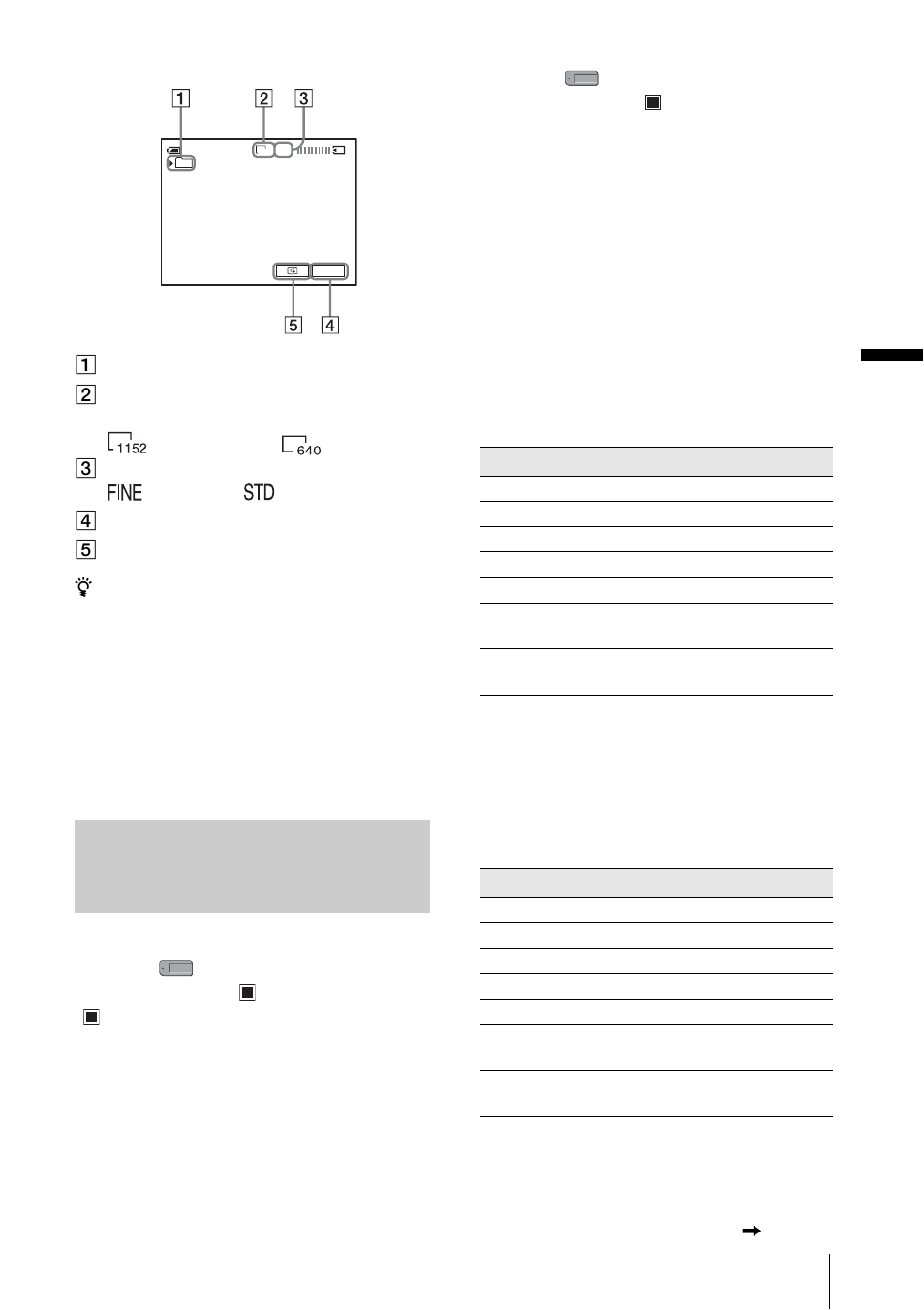 Selecting image quality or size, Recor d ing, 33 indicators displayed during recording | Sony DCR-PC109 User Manual | Page 33 / 152