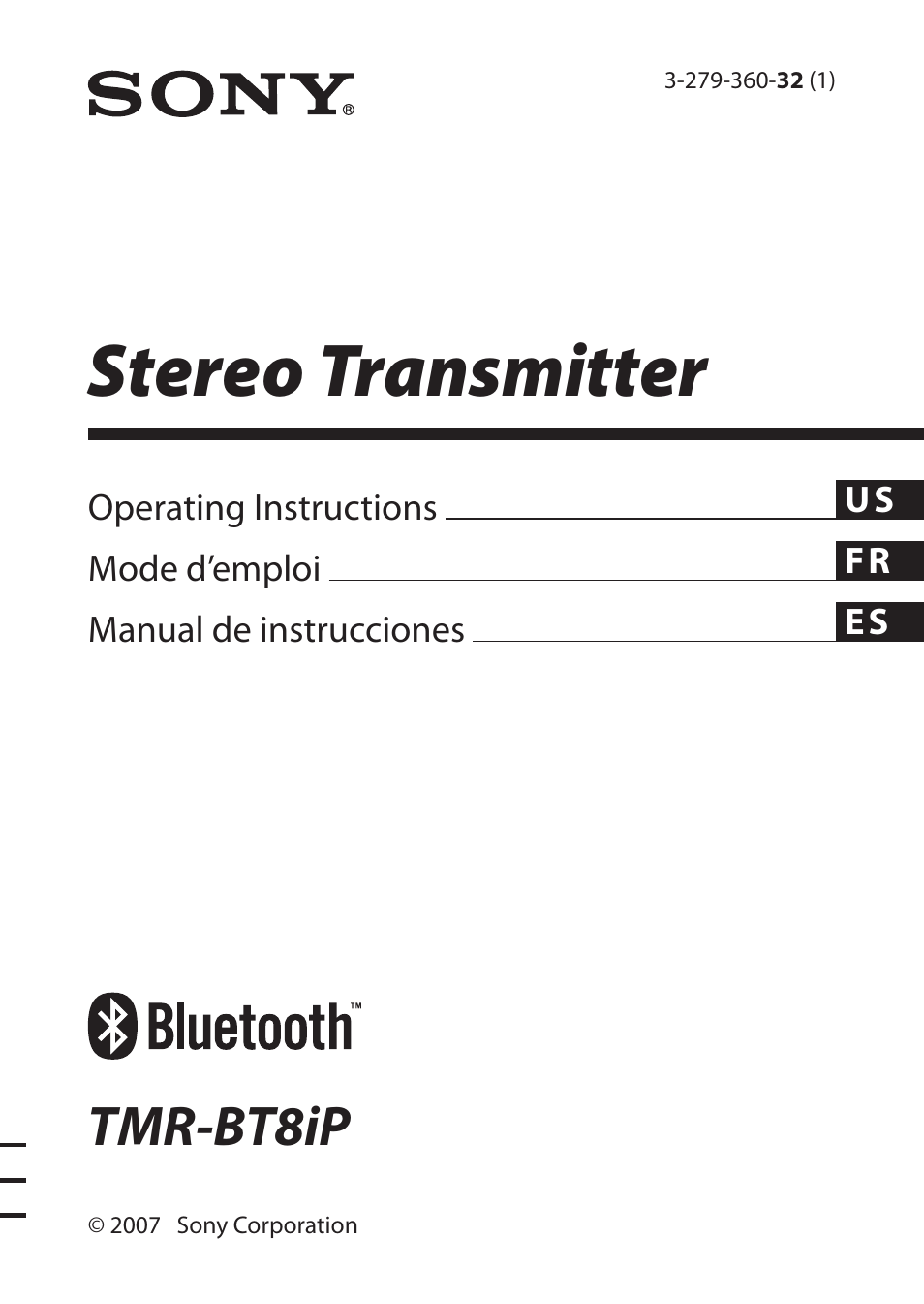 Sony TMR-BT8IP User Manual | 68 pages