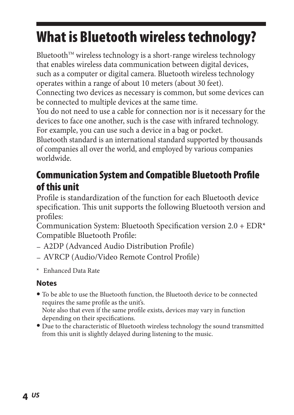 What is bluetooth wireless technology, What is bluetooth wireless, Technology | Sony TMR-BT8IP User Manual | Page 4 / 68