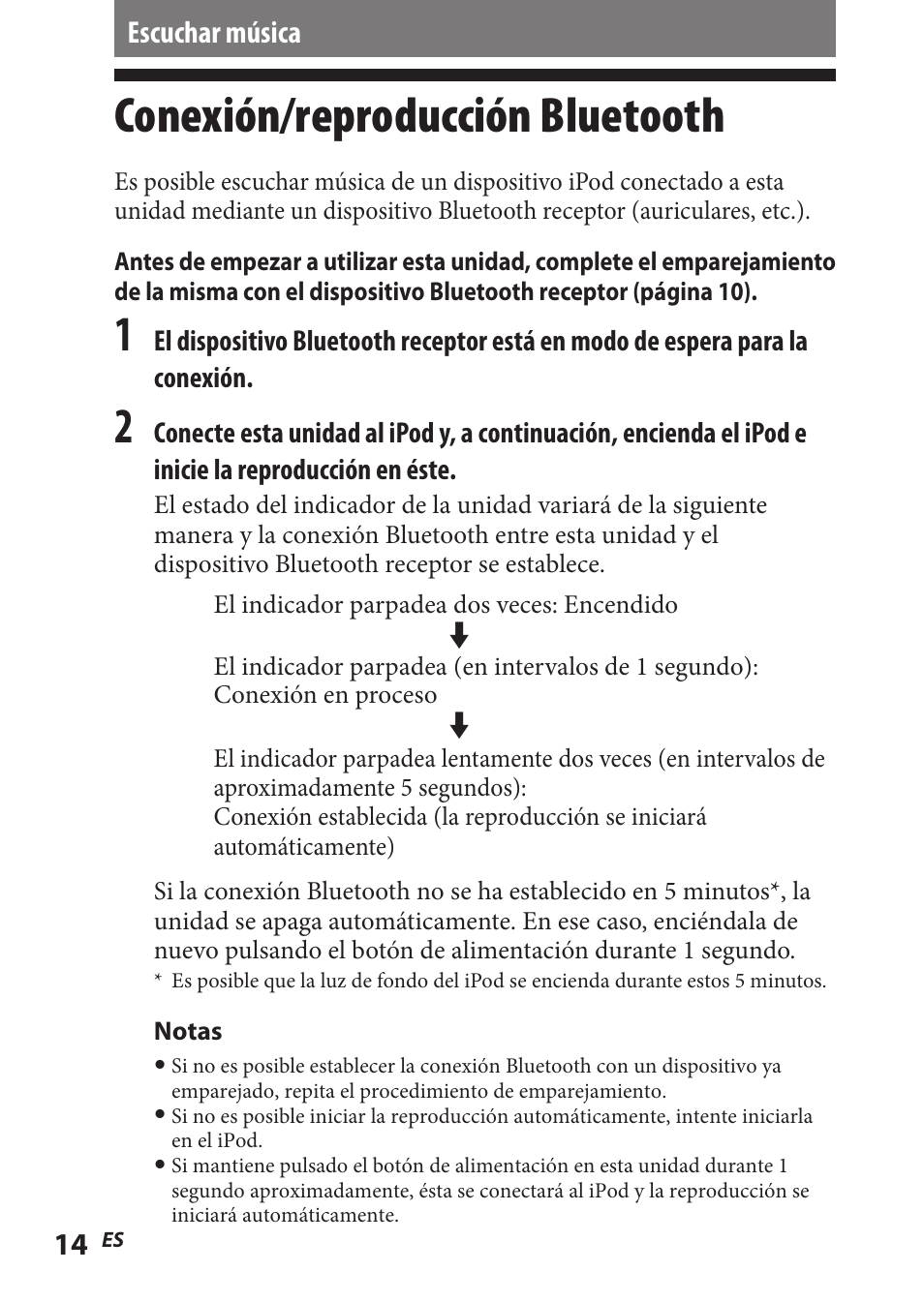 Escuchar música, Conexión/reproducción bluetooth, Conexión/reproducción | Bluetooth | Sony TMR-BT8IP User Manual | Page 58 / 68