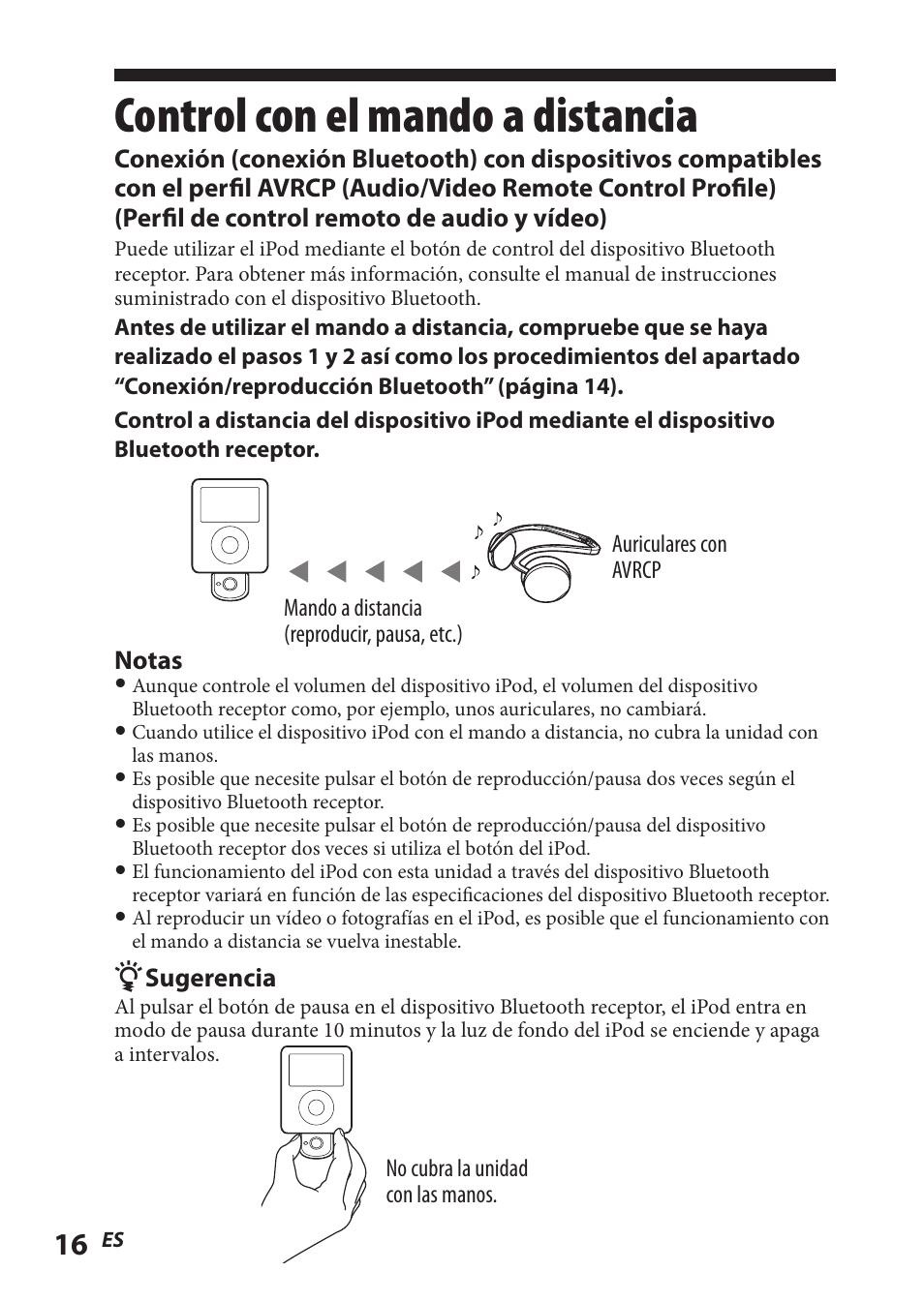 Control con el mando a distancia, Control con el mando a, Distancia | Sony TMR-BT8IP User Manual | Page 60 / 68