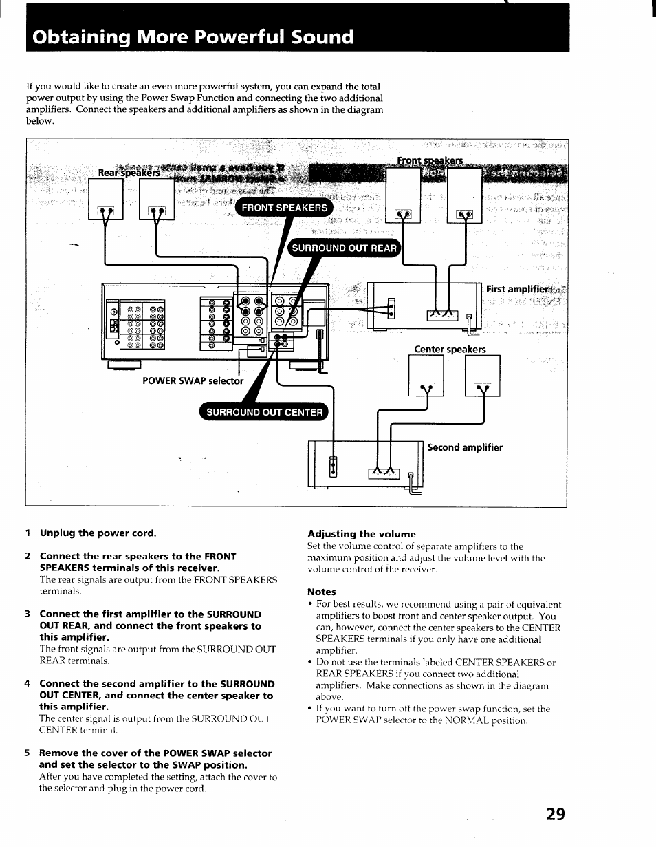 Obtaining more powerful sound | Sony STR-GX900ES User Manual | Page 29 / 50