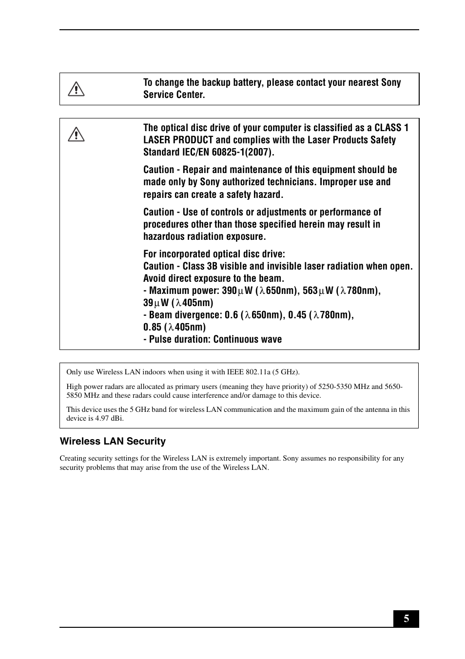 Sony VPCS111FM User Manual | Page 5 / 24