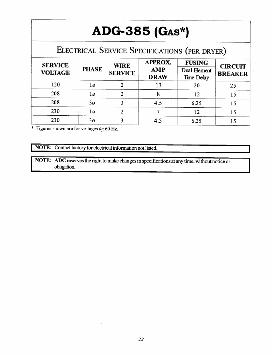 Adg-385 | American Dryer Corp. AD-385 User Manual | Page 26 / 68