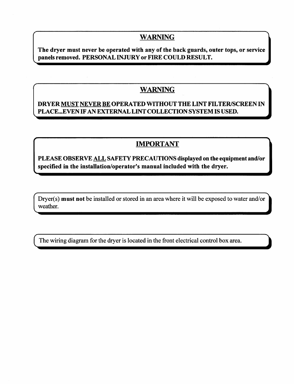 Warning, Important | American Dryer Corp. AD-385 User Manual | Page 4 / 68