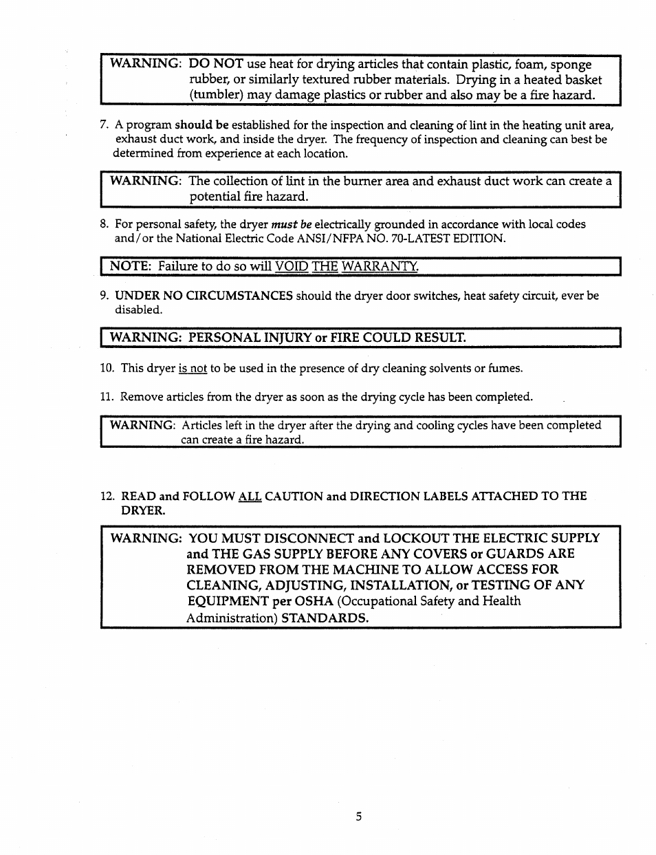 American Dryer Corp. AD-385 User Manual | Page 9 / 68