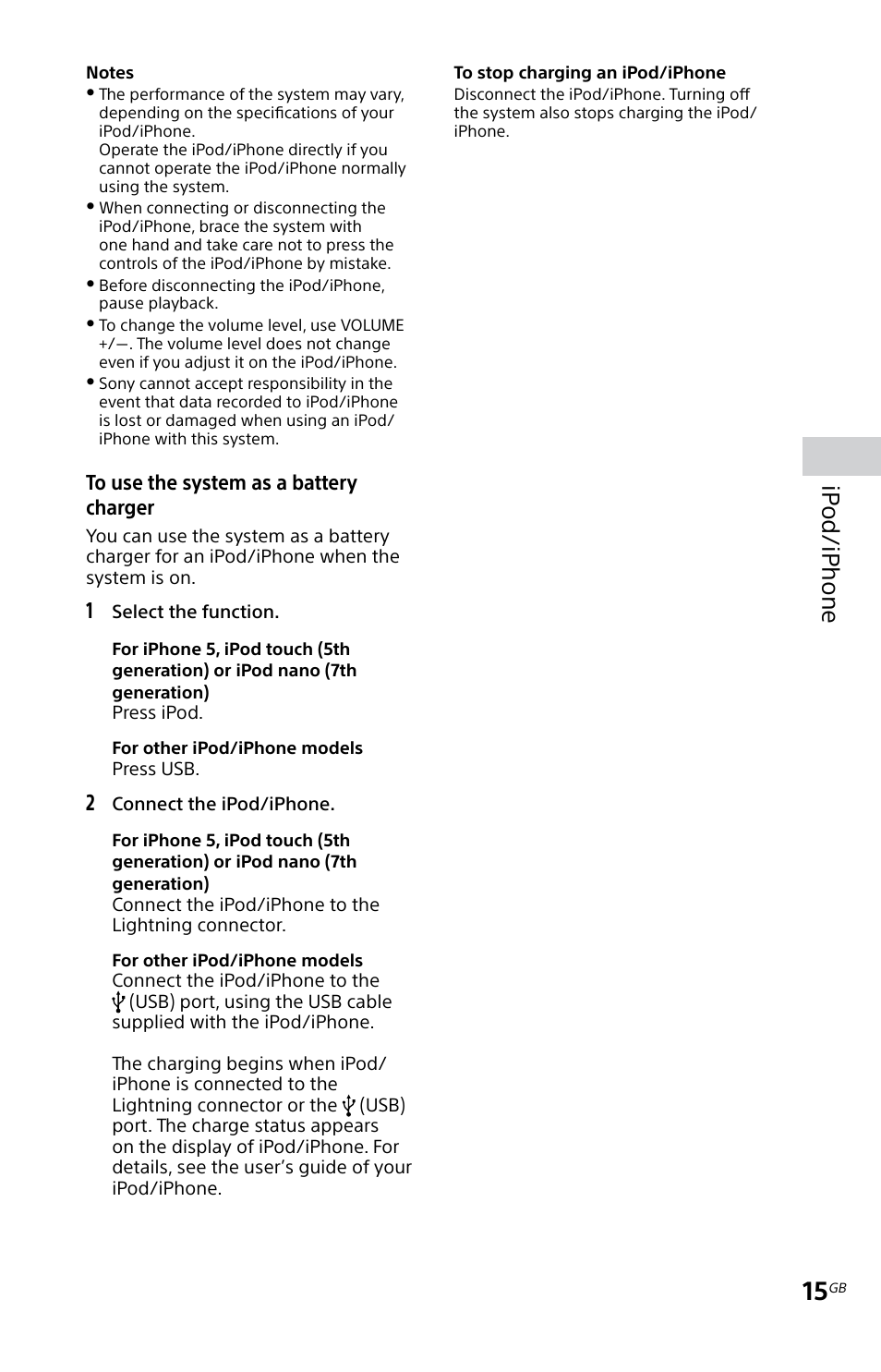 Ip od/ip hone | Sony MHC-EC619IP User Manual | Page 15 / 64