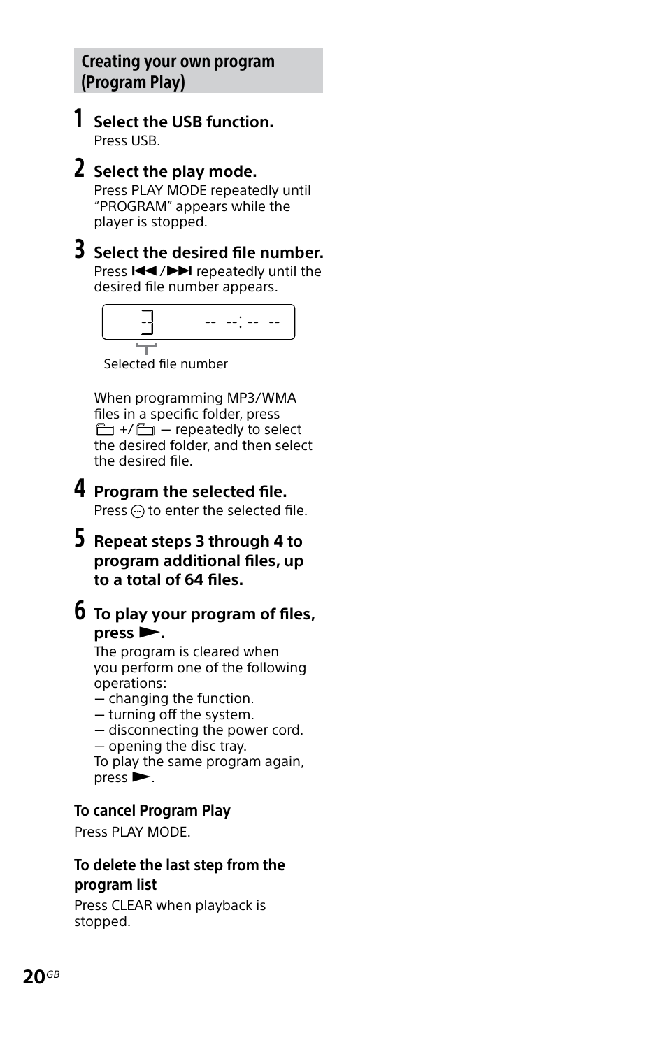 Sony MHC-EC619IP User Manual | Page 20 / 64