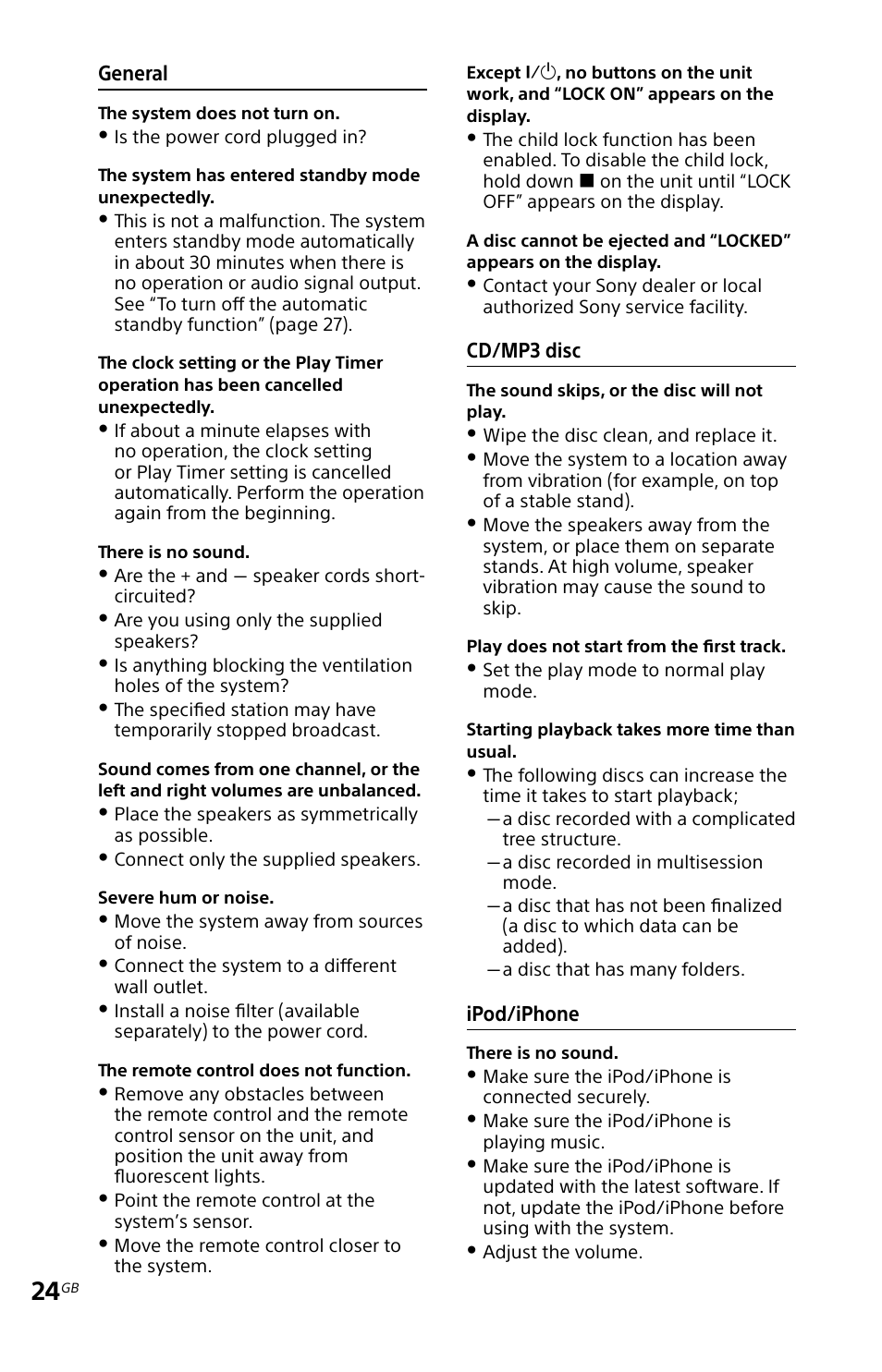 Sony MHC-EC619IP User Manual | Page 24 / 64