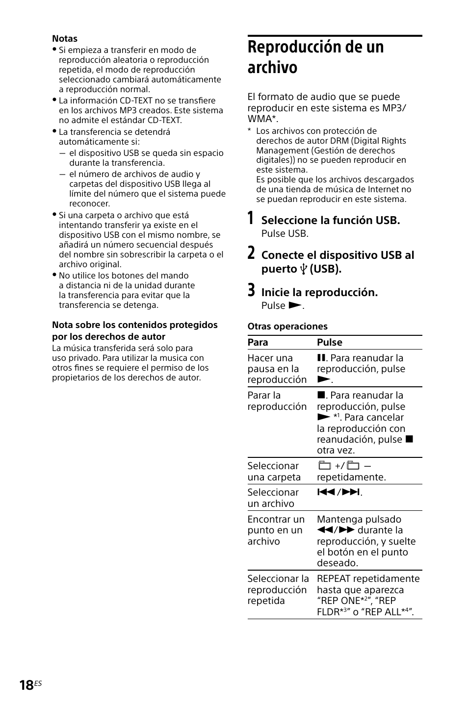 Reproducción de un archivo | Sony MHC-EC619IP User Manual | Page 48 / 64