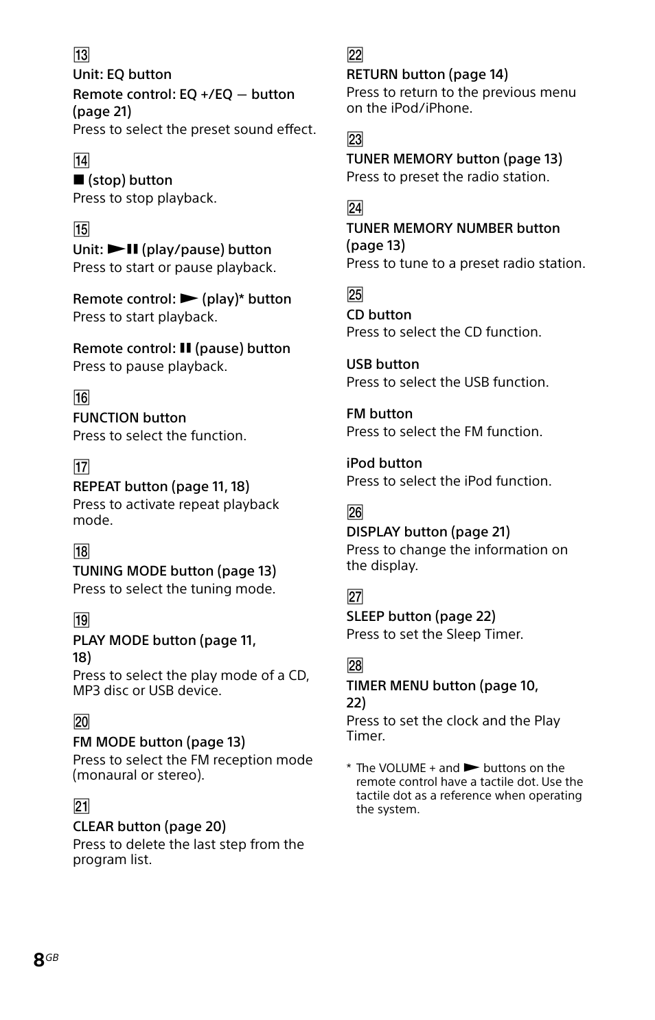 Sony MHC-EC619IP User Manual | Page 8 / 64