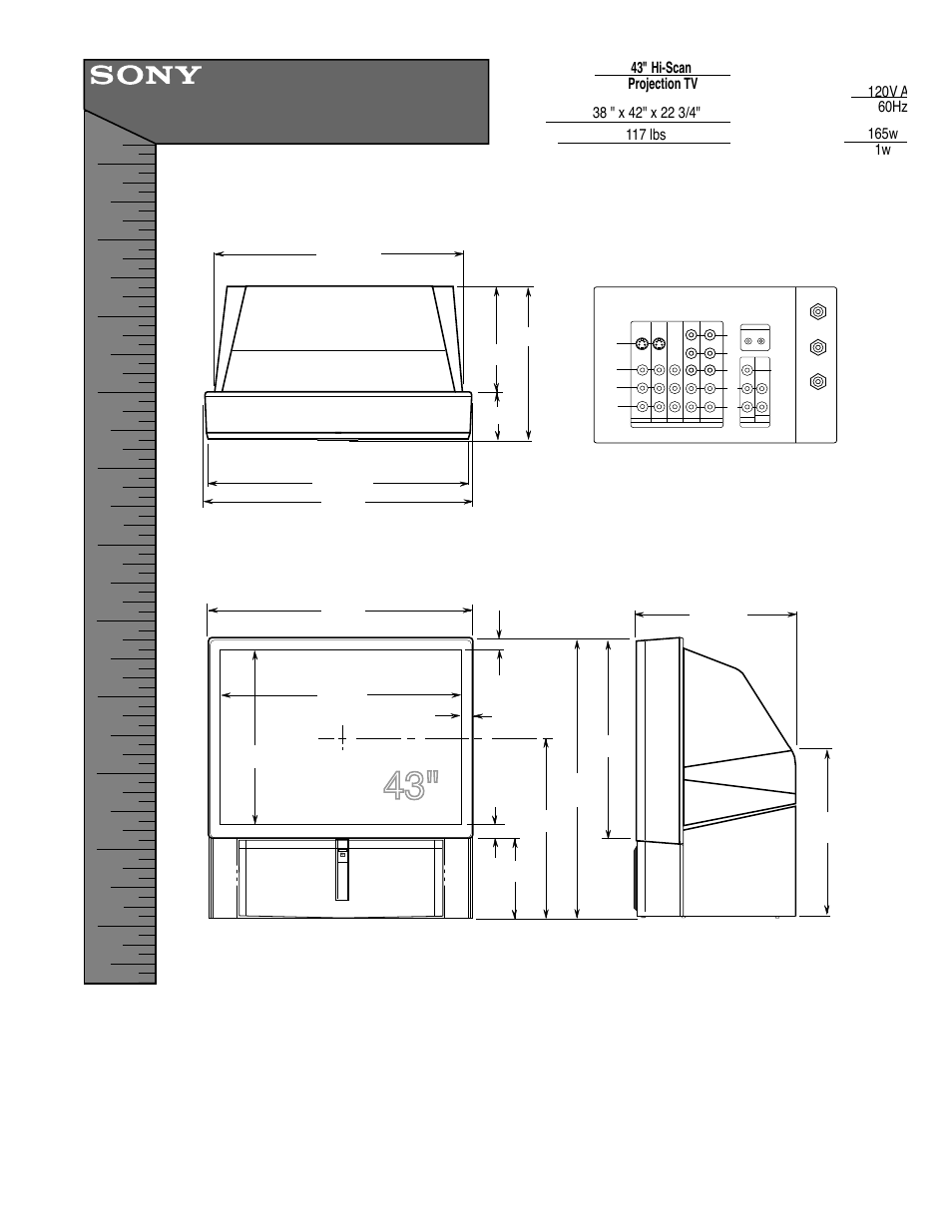 Sony KP-43HT20 User Manual | 1 page