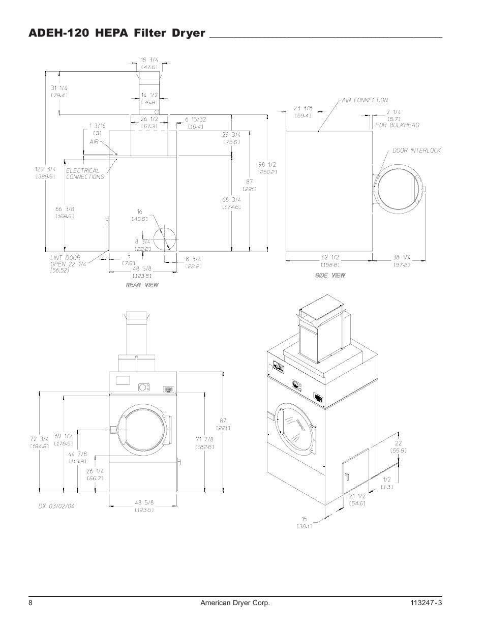 Adeh-120 hepa filter dryer | American Dryer Corp. ADH-170 User Manual | Page 8 / 36