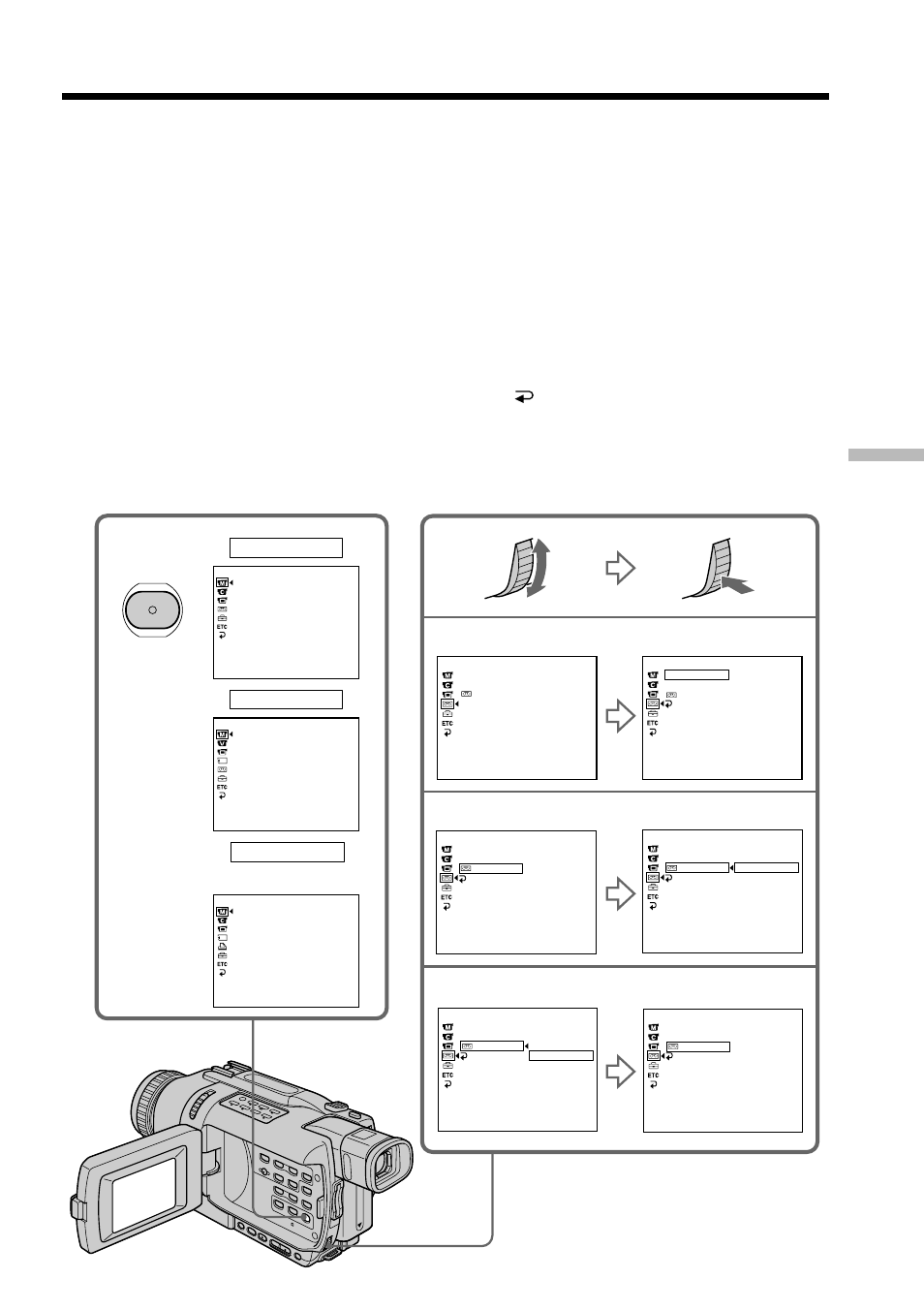 Changing the menu settings | Sony DCR-TRV340 User Manual | Page 105 / 212