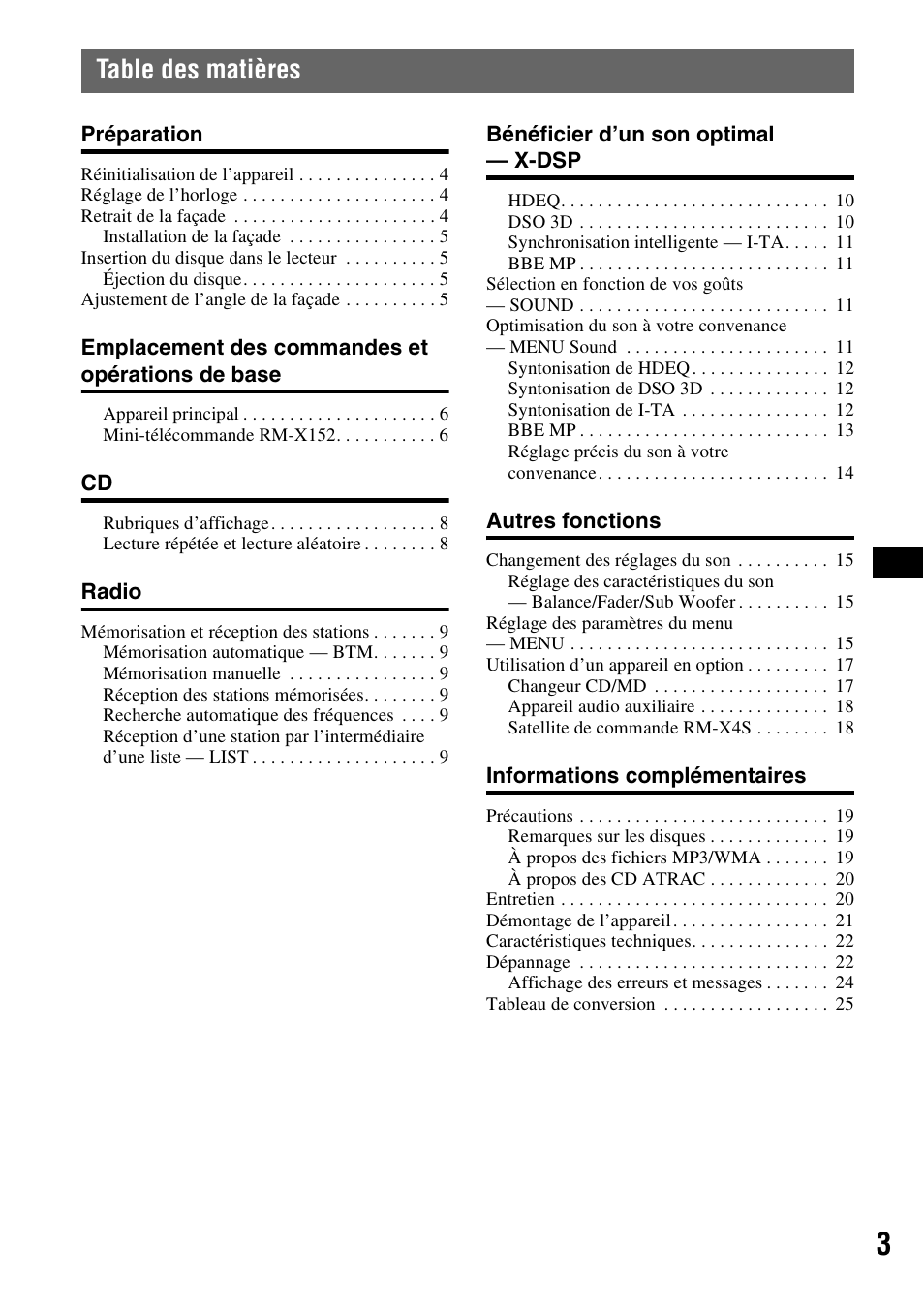 Sony CDX-GT805DX User Manual | Page 25 / 72