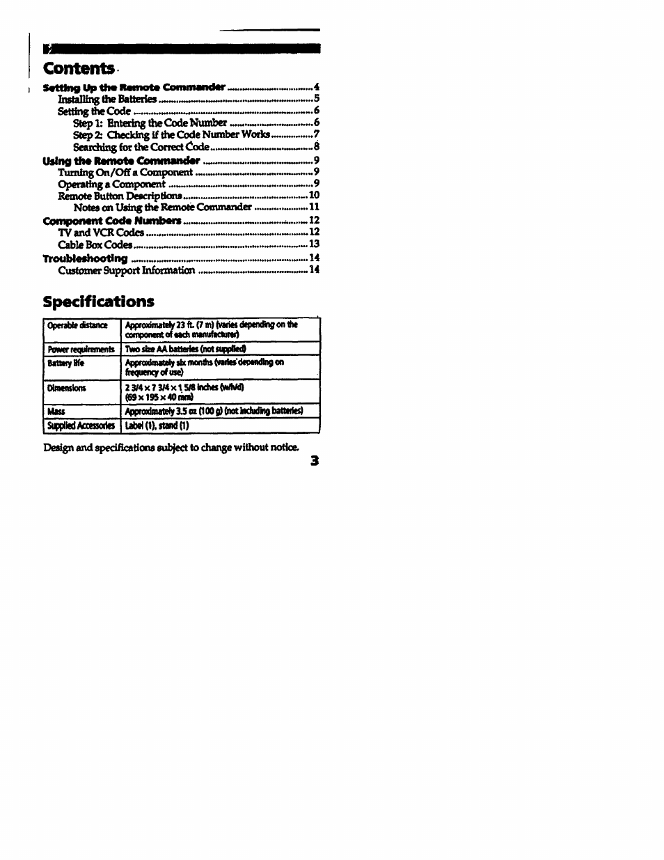 Sony RM-V10A User Manual | Page 3 / 16