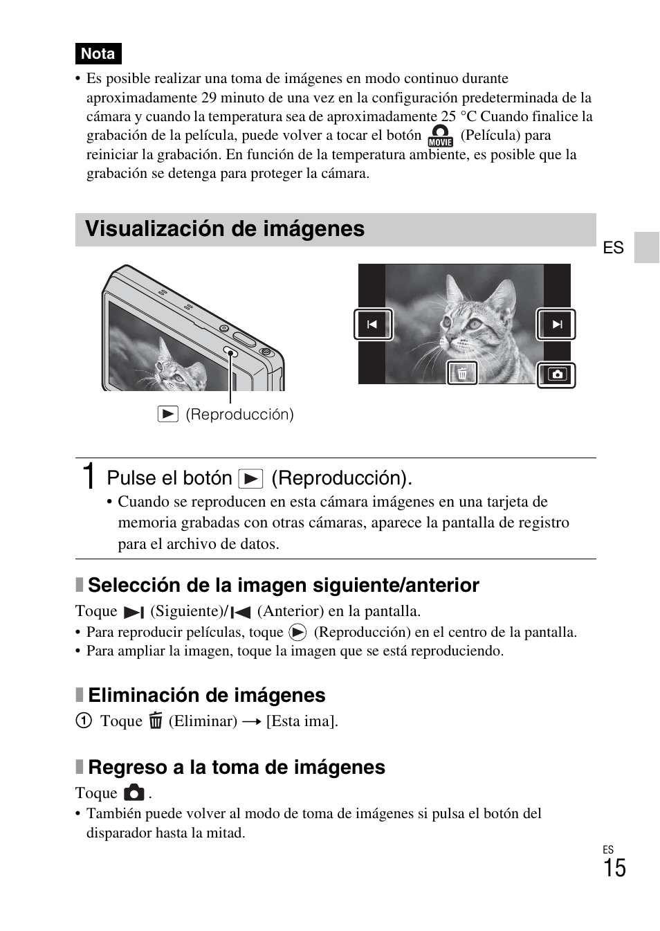 Visualización de imágenes | Sony DSC-TX100V User Manual | Page 43 / 56