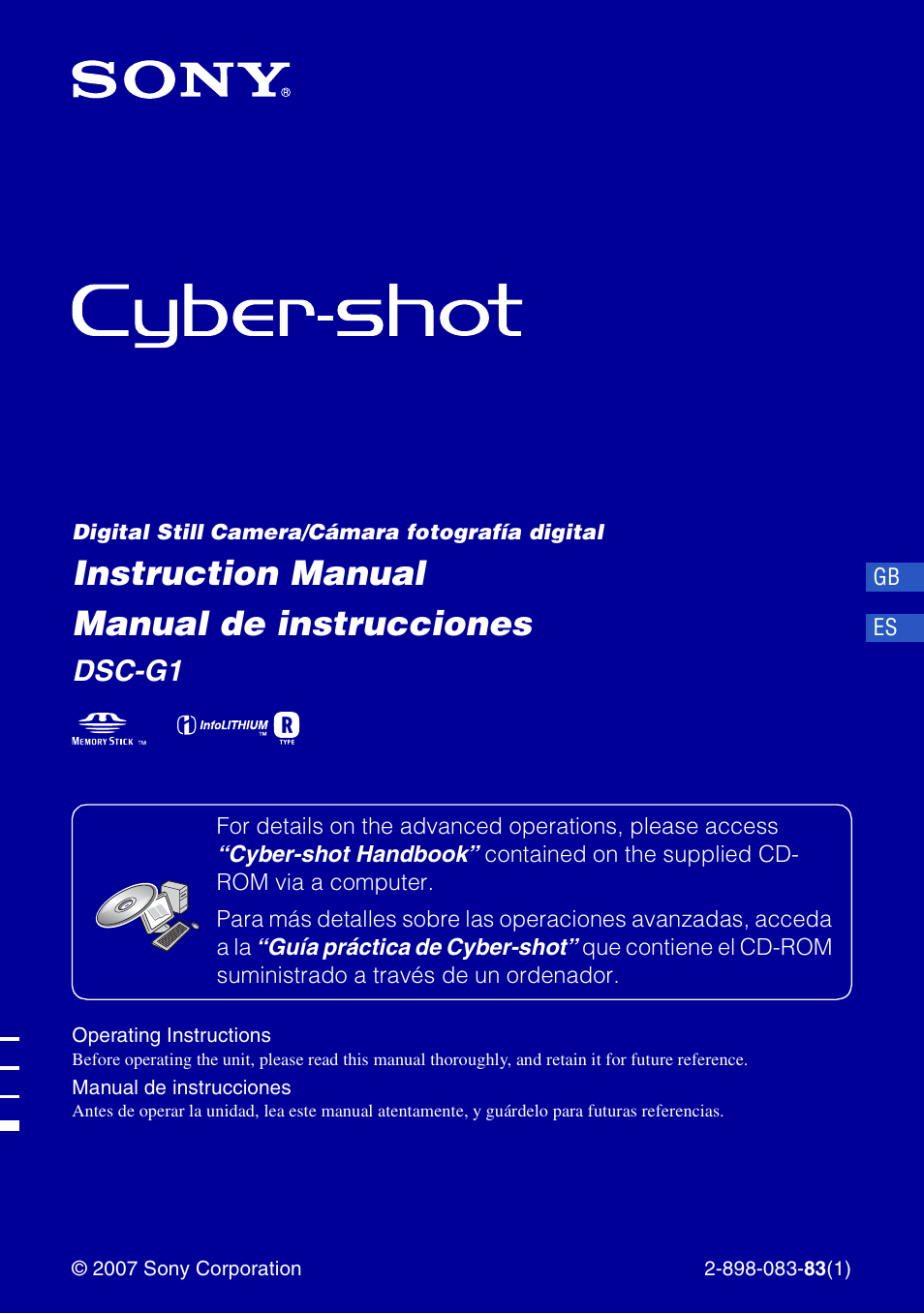 Sony DSC-G1 User Manual | 76 pages
