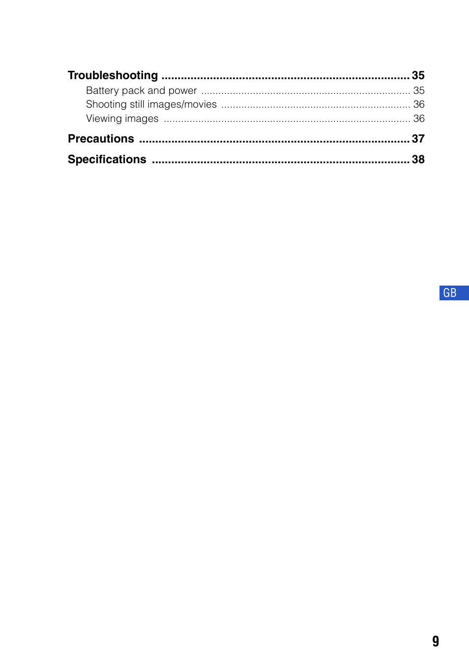 Sony DSC-G1 User Manual | Page 9 / 76