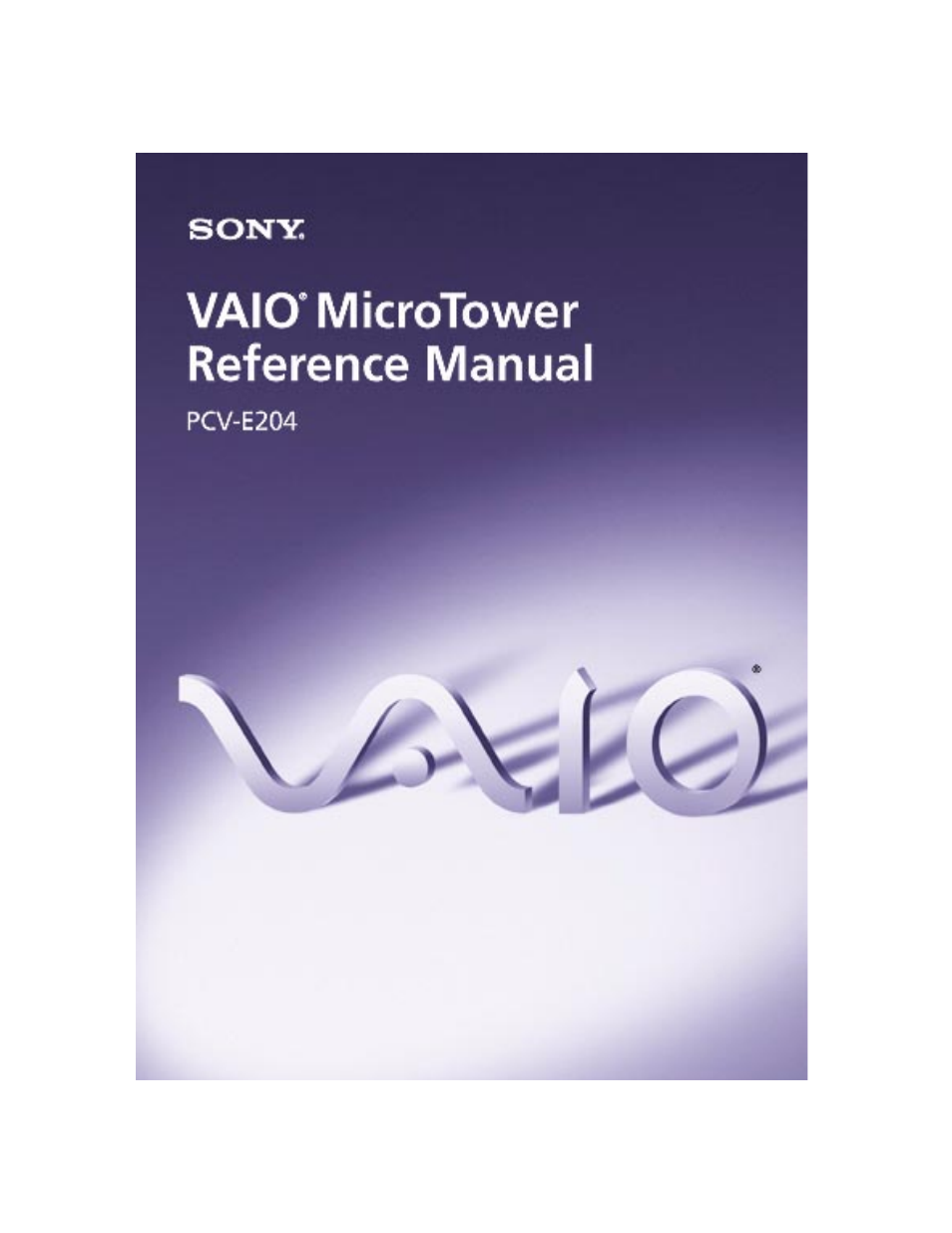 Sony PCV-E204 User Manual | 114 pages