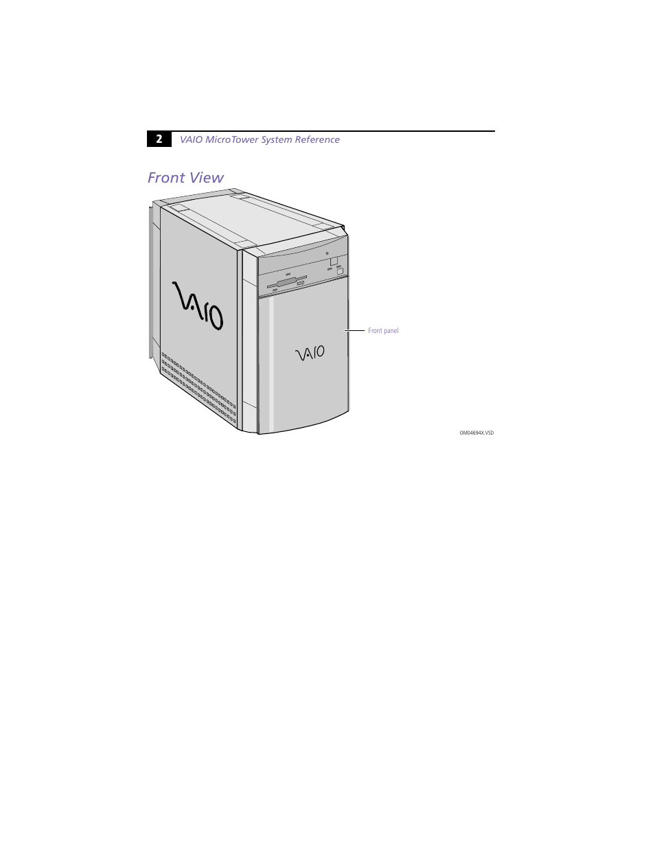 Front view | Sony PCV-E204 User Manual | Page 10 / 114