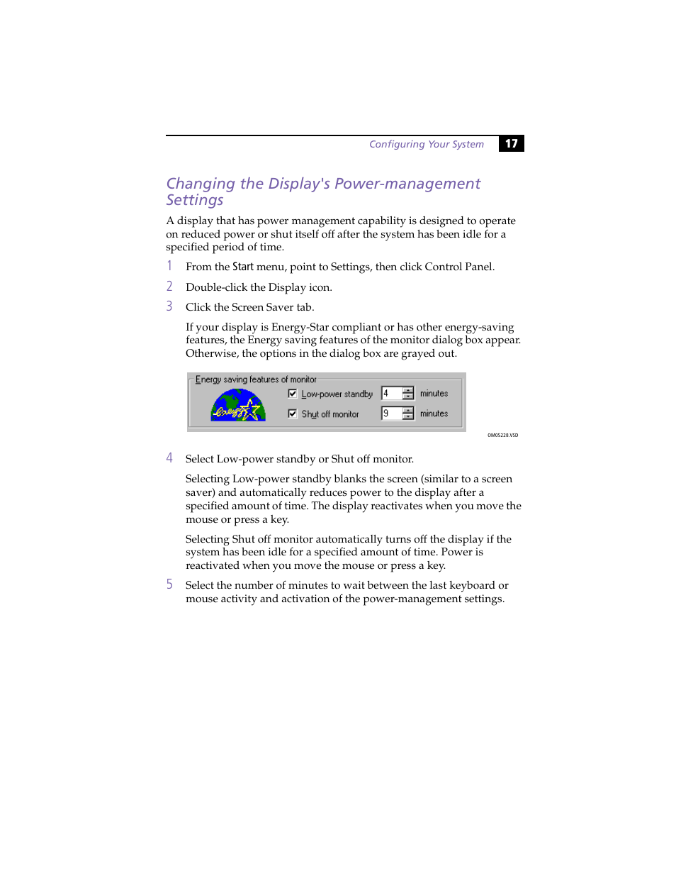 Changing the display's power-management settings | Sony PCV-E204 User Manual | Page 25 / 114