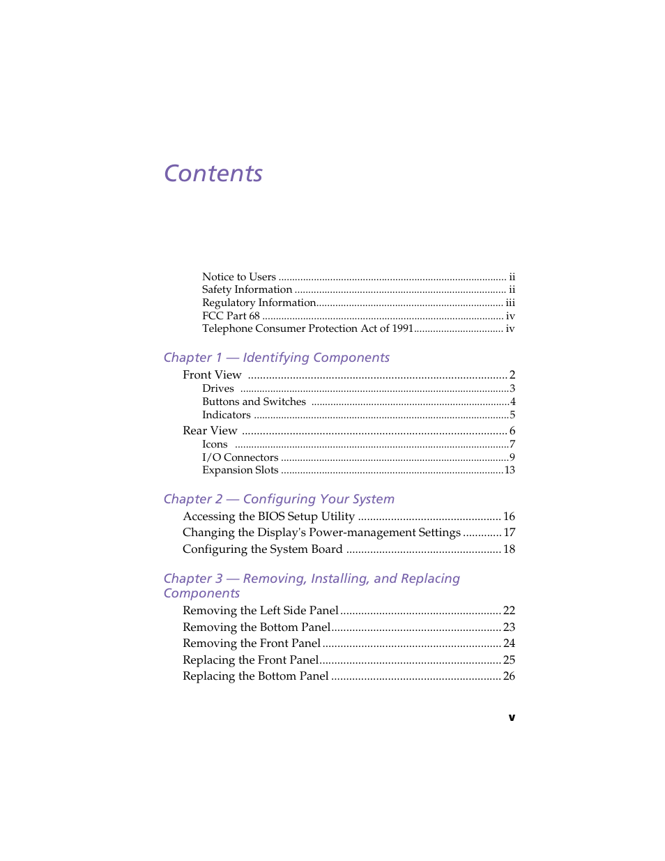 Sony PCV-E204 User Manual | Page 5 / 114