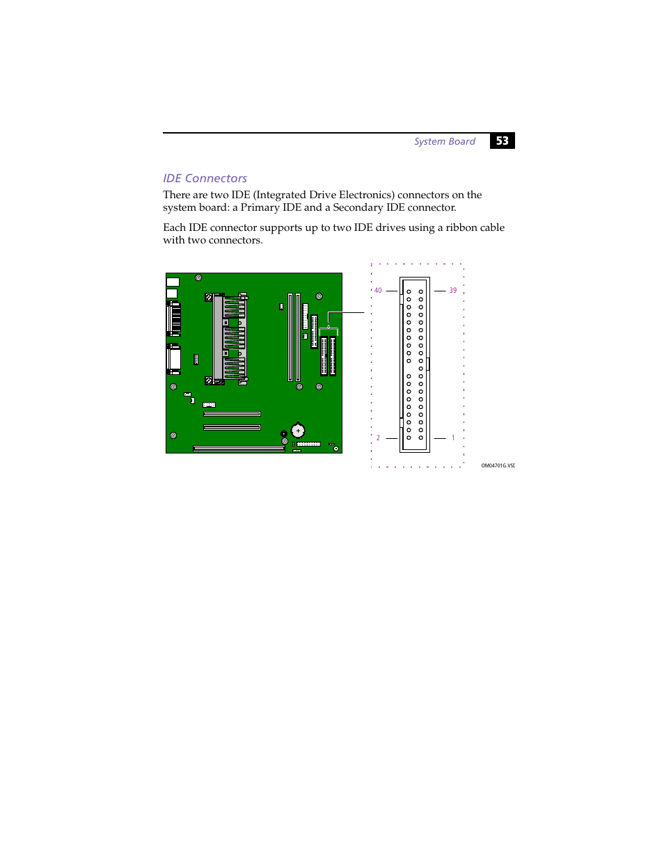 Ide connectors, 53 ide connectors | Sony PCV-E204 User Manual | Page 61 / 114