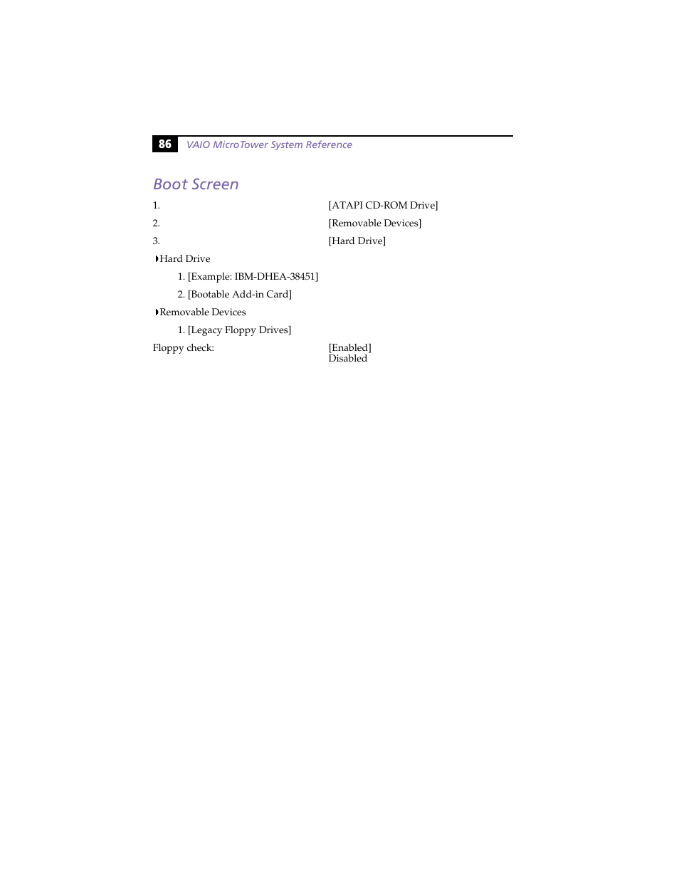 Boot screen | Sony PCV-E204 User Manual | Page 94 / 114