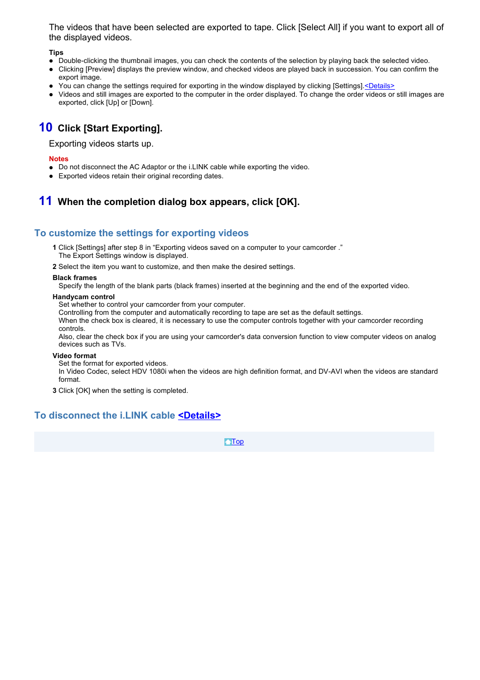 Click [start exporting | Sony HDR-HC7 User Manual | Page 25 / 34